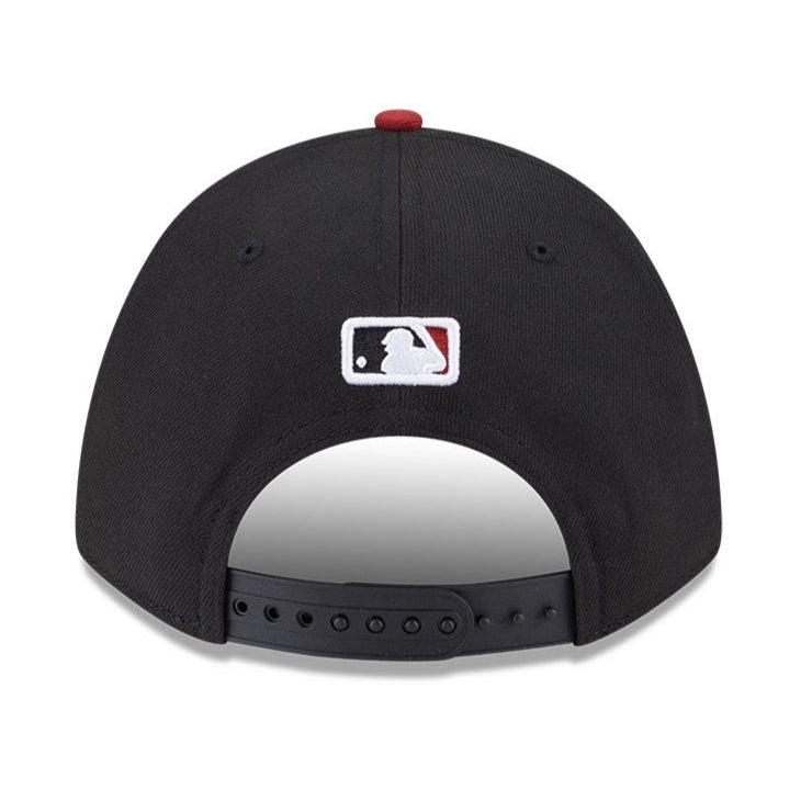 New Era 9Forty M Crown Arizona Diamondbacks Snapback Baseball Cap - Black & Sedona Red for Men's Casual Wear & Game Day Outfits