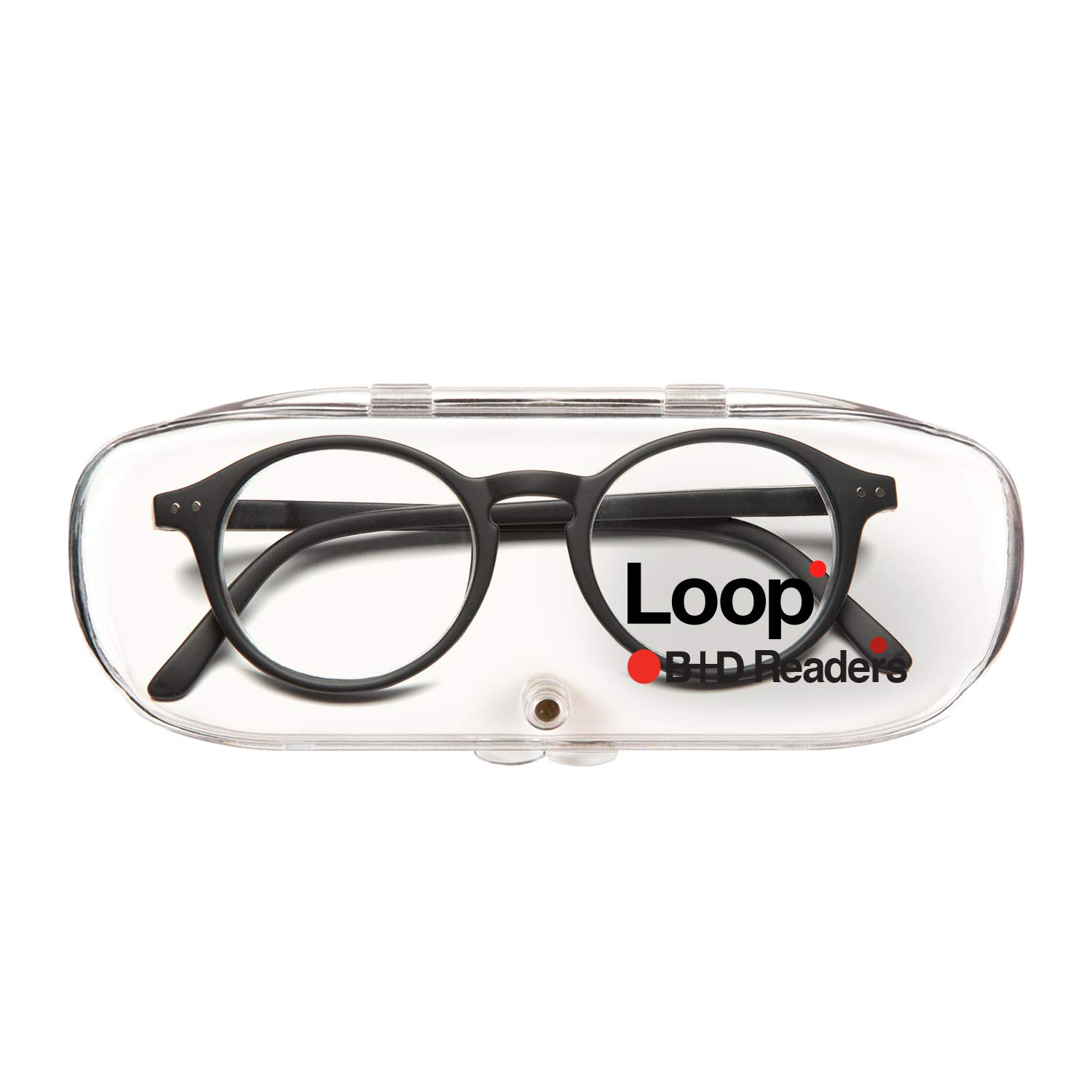 B+D Reading Glasses - Flexible PC Frame with Soft Touch - Comfortable Loop Readers +1.50 Strength - Perfect for Reading, Crafts & Computer Work (Black)