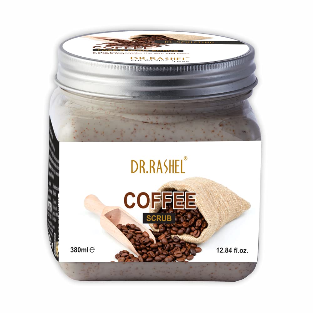 DR.RASHEL Vitamin C Brightening Coffee Scrub & Gel Combo Pack of 4 – Dark Circle Treatment, Face Cream & Exfoliating Gel Scrub for Glowing Skin – Perfect for Morning Routine & Spa Night Self-Care