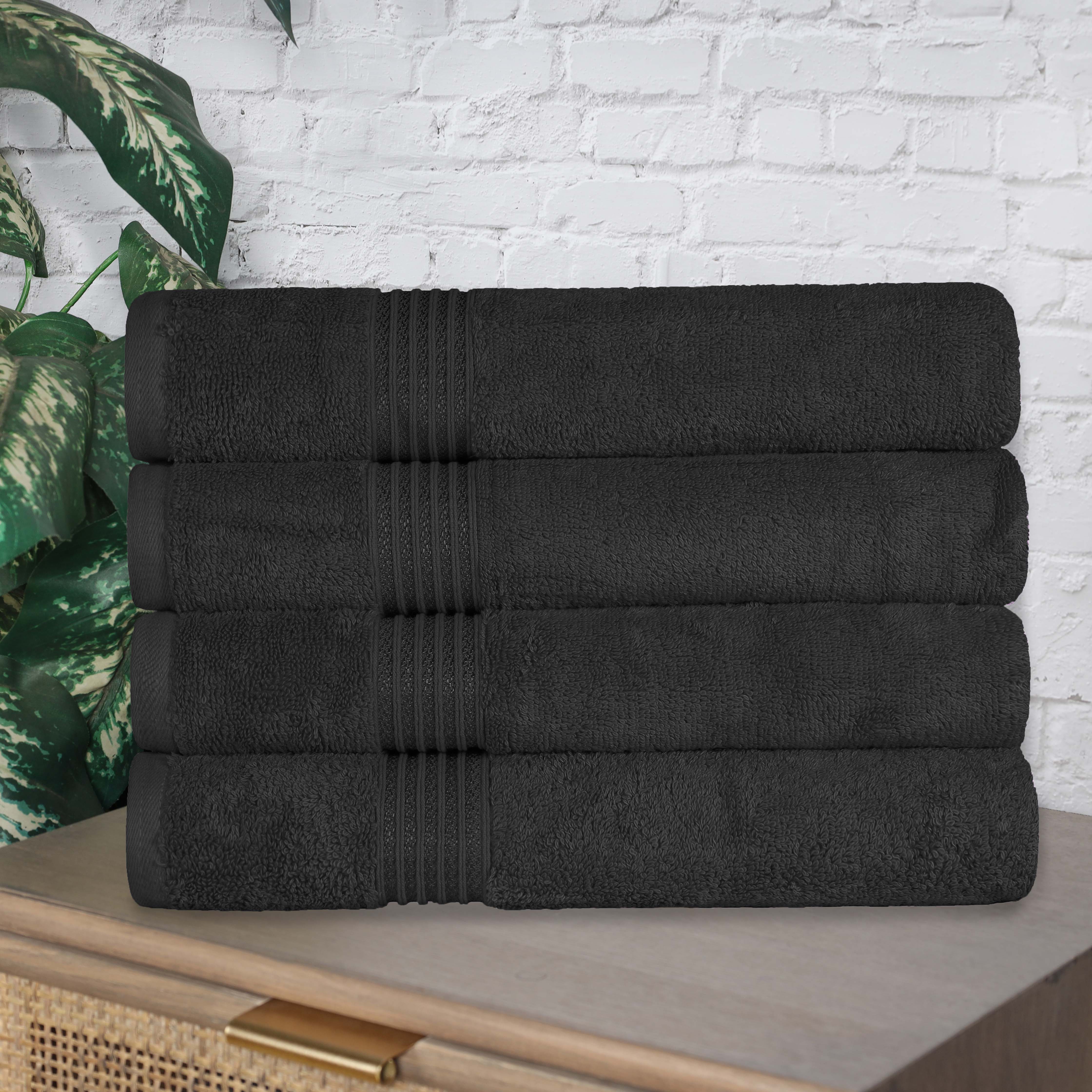Premium Egyptian Cotton Bath Towel Set of 4 - Ultra Soft & Highly Absorbent Luxury Towels for Spa, Bathroom & Beach Use