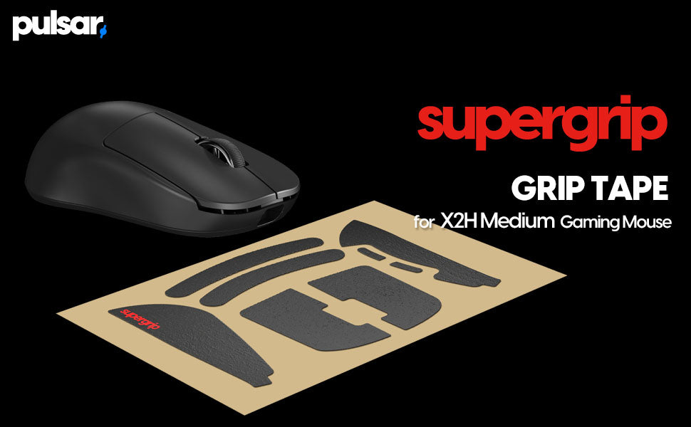 Pulsar Supergrip Grip Tape for Pulsar X2H Medium - Non-Slip Gaming Mouse Grip for Enhanced Control - Perfect for FPS, MOBA, and Esports Gaming