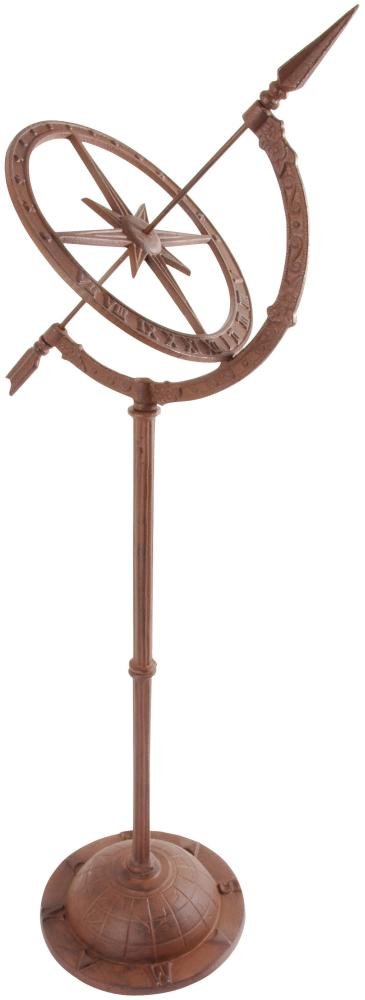 Esschert Design TH37 Cast Iron Sundial on Stand - Vintage Outdoor Garden Decor for Patio, Lawn & Backyard