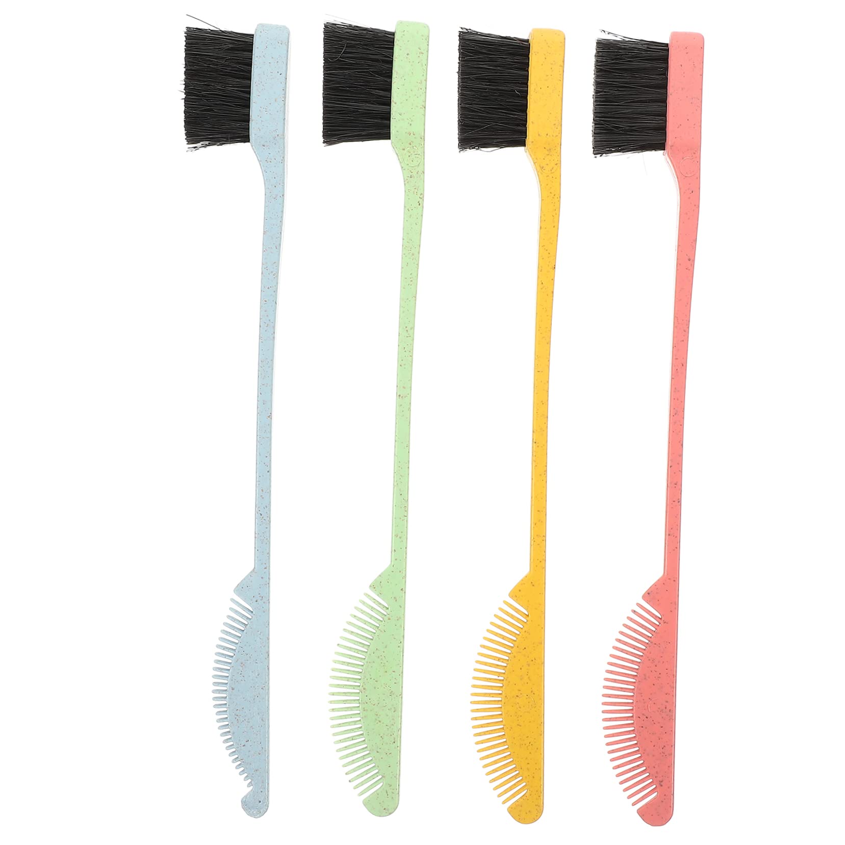 FOMIYES 4pcs Double-Ended Eyebrow & Eyelash Brush Set for Professional Makeup & Hair Styling