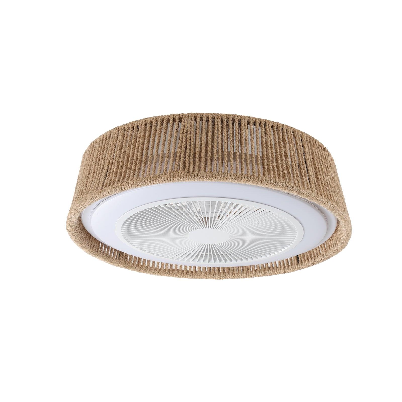 Bohemian Style LED Dimmable Ceiling Light with Built-in Fan & Remote Control - Modern Lighting for Bedroom, Living Room, and Patio