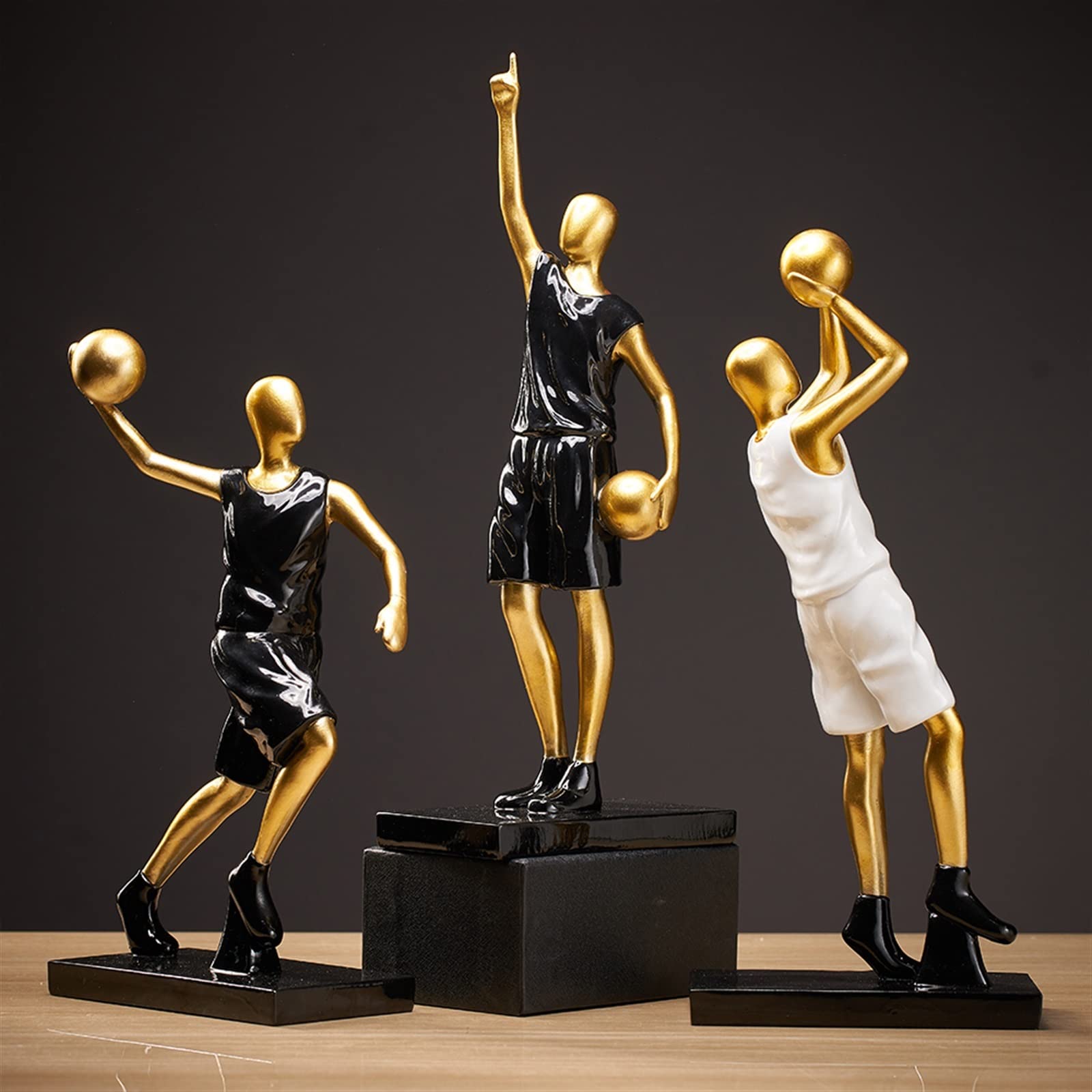 Resin Basketball Player Statue - Modern Home & Desk Decor for Basketball Lovers (Red) - Perfect Gift for Sports Fans