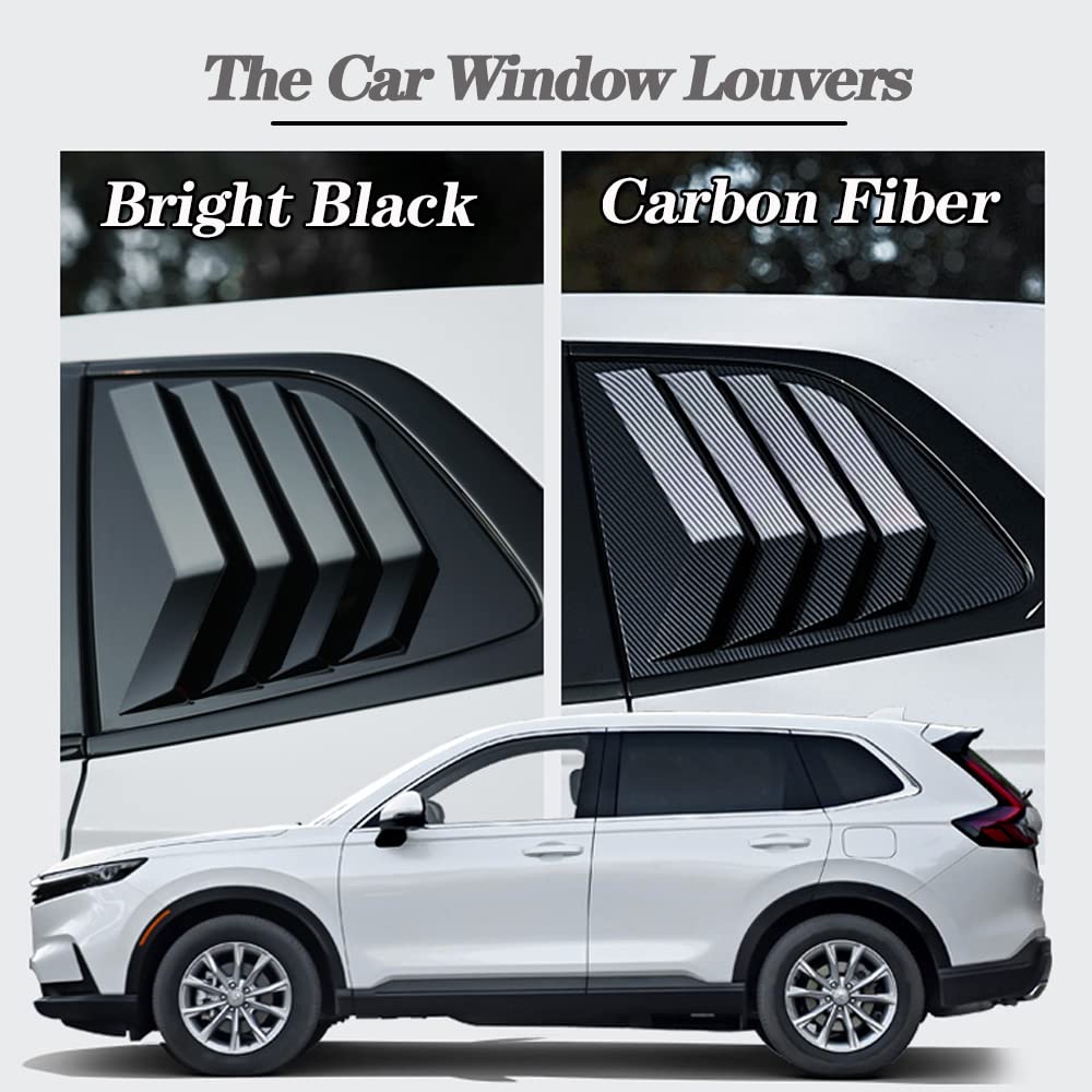 2PCS ABS Racing Style Rear Side Window Louvers Air Vent Scoop Shades Panel Cover - Carbon Fiber Auto Exterior Decoration Trim Accessories for Honda CRV 2023 2024 2025 - Enhances Style & Aerodynamics for Street & Track Performance