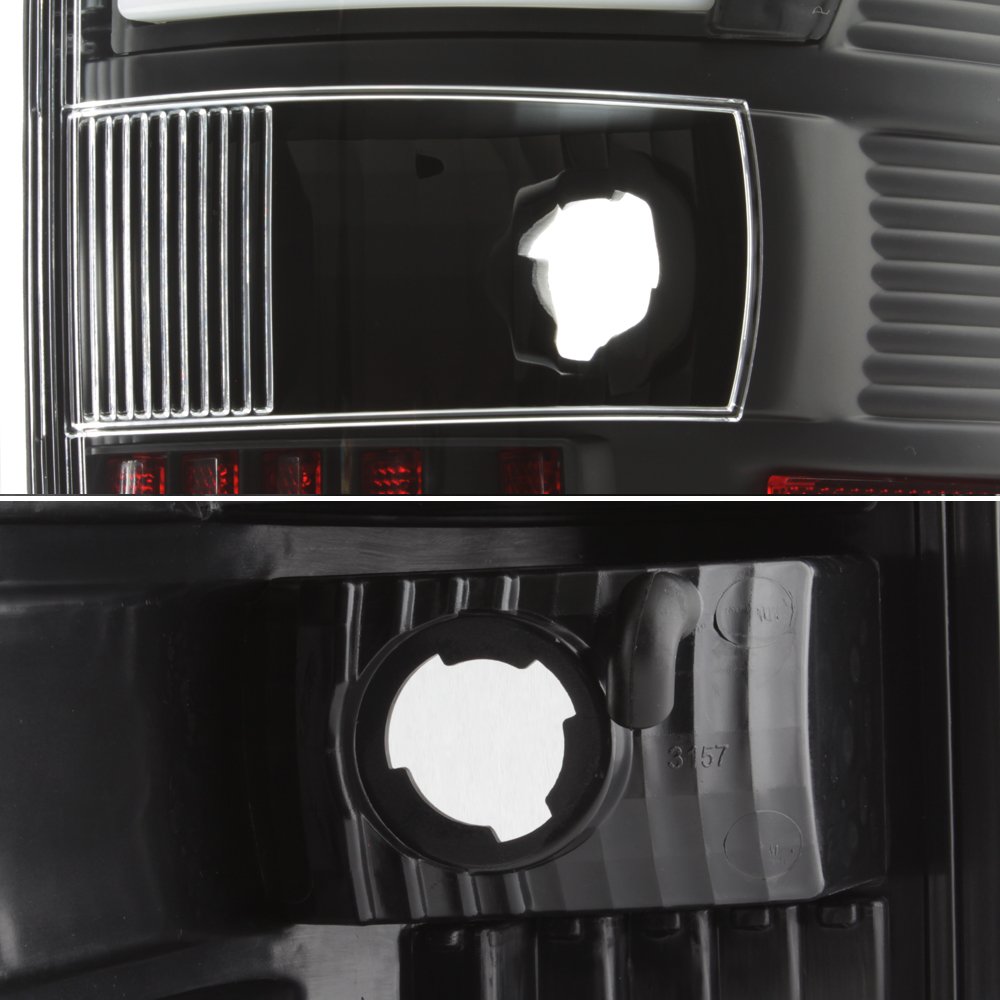 AKKON LED Tail Lights for 2004-2008 Ford F150 - Black Smoke Tube Style Brake Lamps Replacement Set (Enhance Visibility & Style for Night Driving & Off-Road Adventures)