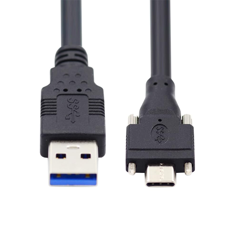 USB C to USB 3.0 Cable with Locking Connector - for Camera & Panel Mount