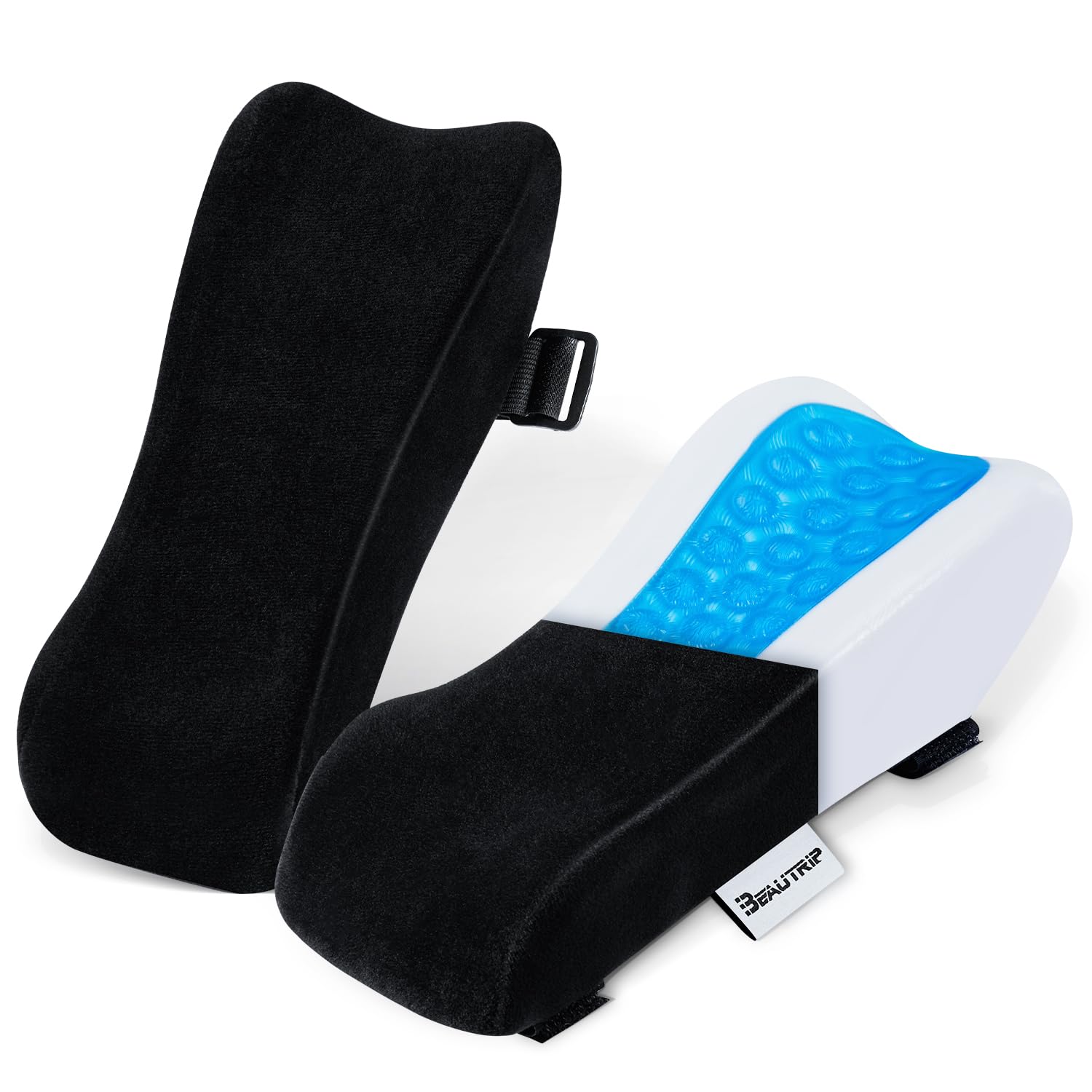 BEAUTRIP Ergonomic Armrest Pads - Memory Foam Office Chair Arm Rest Covers with Non-Slip Design - Elbow Support Cushions for Computer, Gaming & Desk Chairs (Set of 2) - Perfect for Home Office, Workstation & Long Gaming Sessions