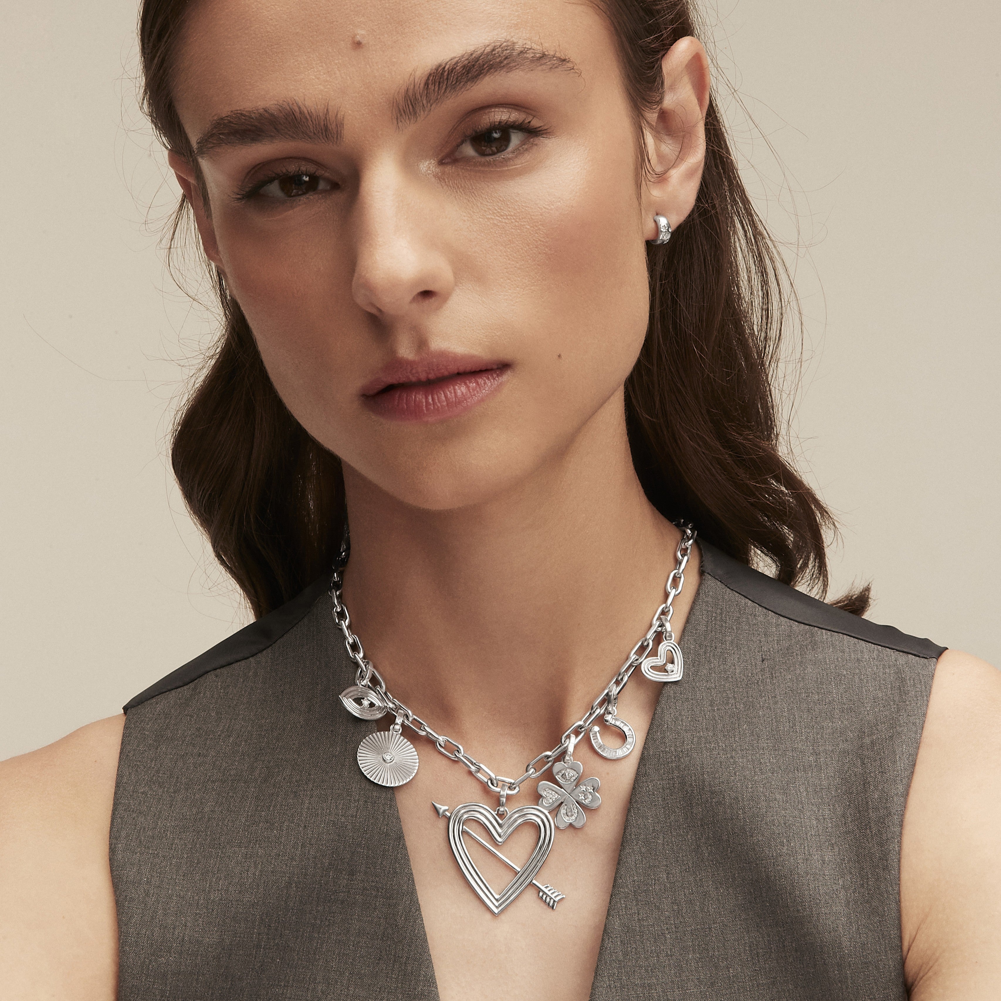 Sterling Silver Baguette Horseshoe Hinged Charm Bracelet - Elegant Jewelry for Women, Gift for Her, Perfect for Everyday Wear & Special Occasions