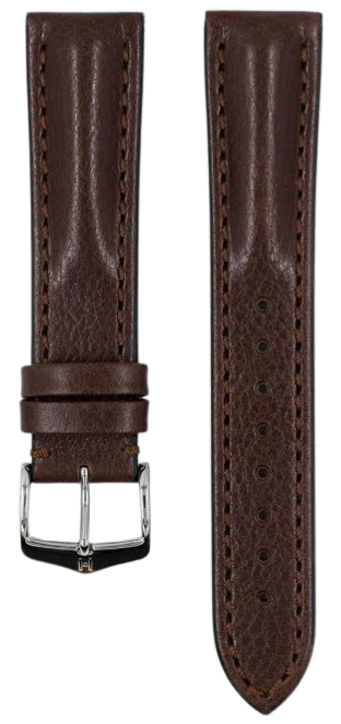 Hirsch Lucca Genuine Leather Watch Strap 22mm Brown - Replacement Band for Smartwatches & Dress Watches | Perfect for Business, Casual & Formal Occasions