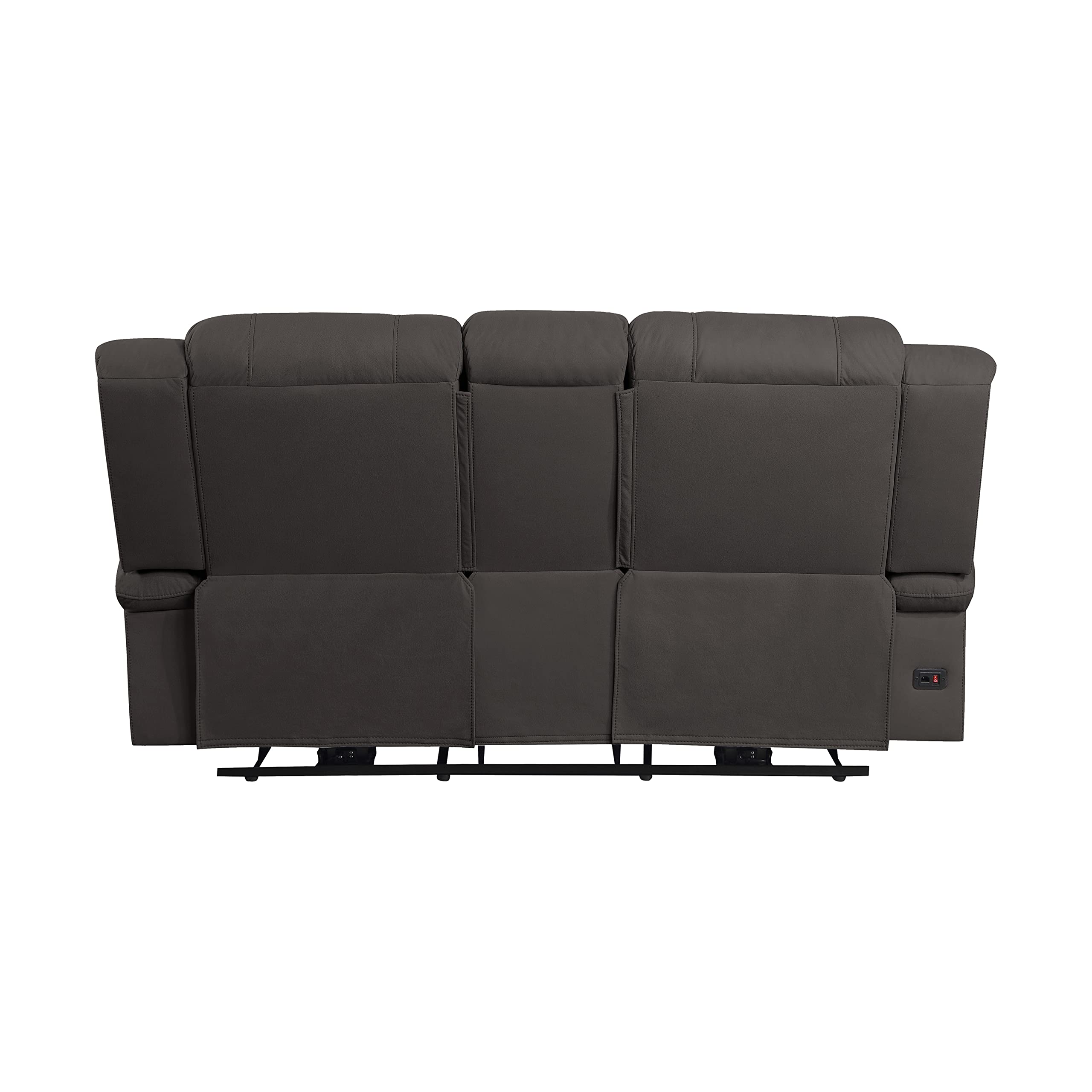 Lexicon Landwood Power Double Reclining Loveseat - Chocolate Brown Faux Leather - Comfortable Living Room Furniture for Small Spaces, Perfect for Movie Nights and Relaxing