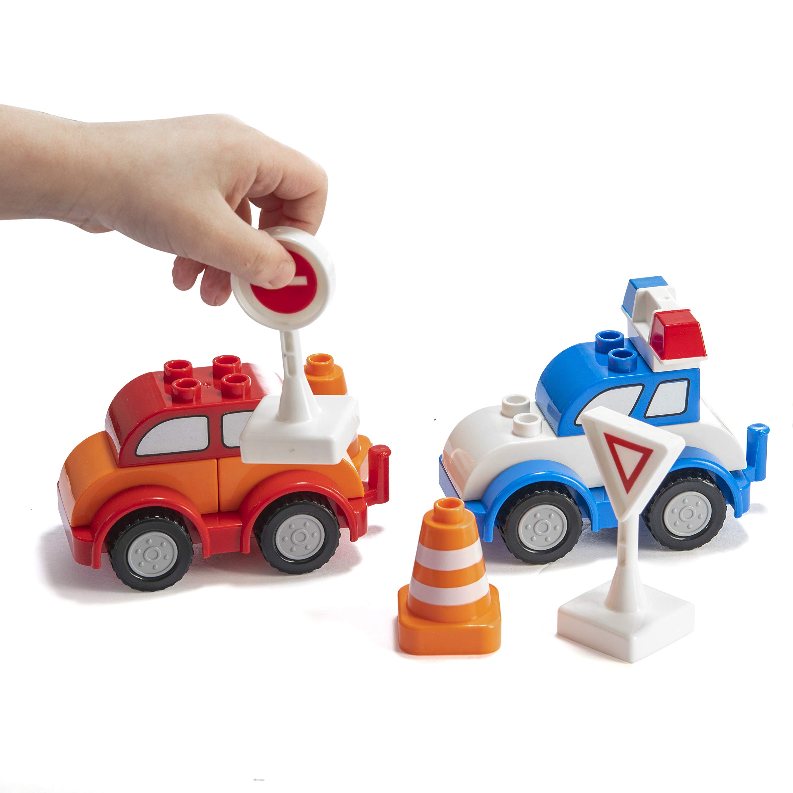 PREXTEX 60-Piece Toddler Building Blocks Set - STEM Educational Toys for Kids Ages 3+ | Safe & Easy-Grip Construction Toys for Building Cars, Trucks & More | Develops Fine Motor Skills & Creativity | Perfect for Preschool Learning & Indoor Playtime
