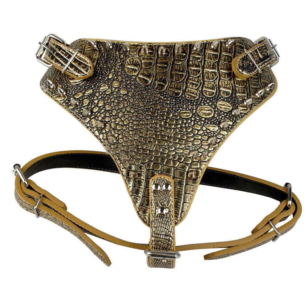 Spiked Studded Leather Dog Harness for Pit Bull, Mastiff & Boxer - Heavy Duty Pet Training Collar for Large Breed Dogs - Perfect for Walking, Training & Outdoor Adventures