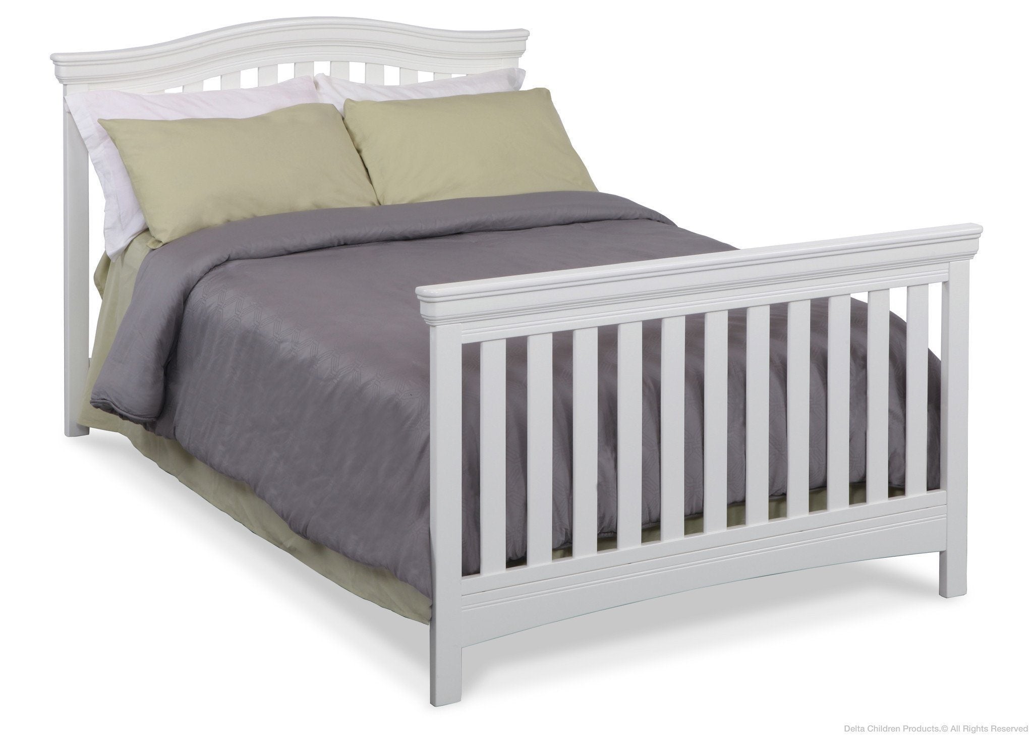 Bennington Curved 4-in-1 Convertible Crib for Baby Nursery - Smooth Transition from Crib to Toddler Bed, Daybed & Full-Size Bed - Perfect for Modern Nursery, Bedroom & Daycare Use