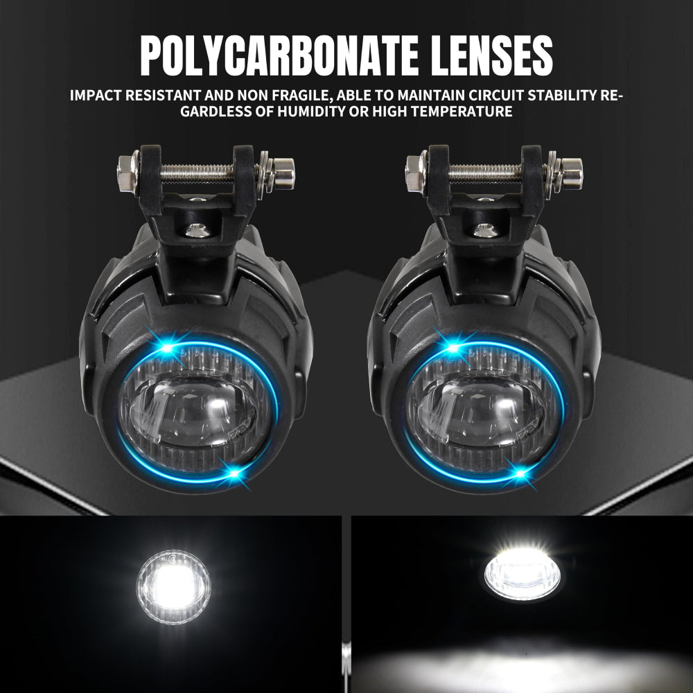 40W LED Auxiliary Lights for BMW Motorcycle K1600 R1200GS R1100GS F700GS ADV - Waterproof Off-Road Driving Lights Kit for Night Riding & Adventure Touring