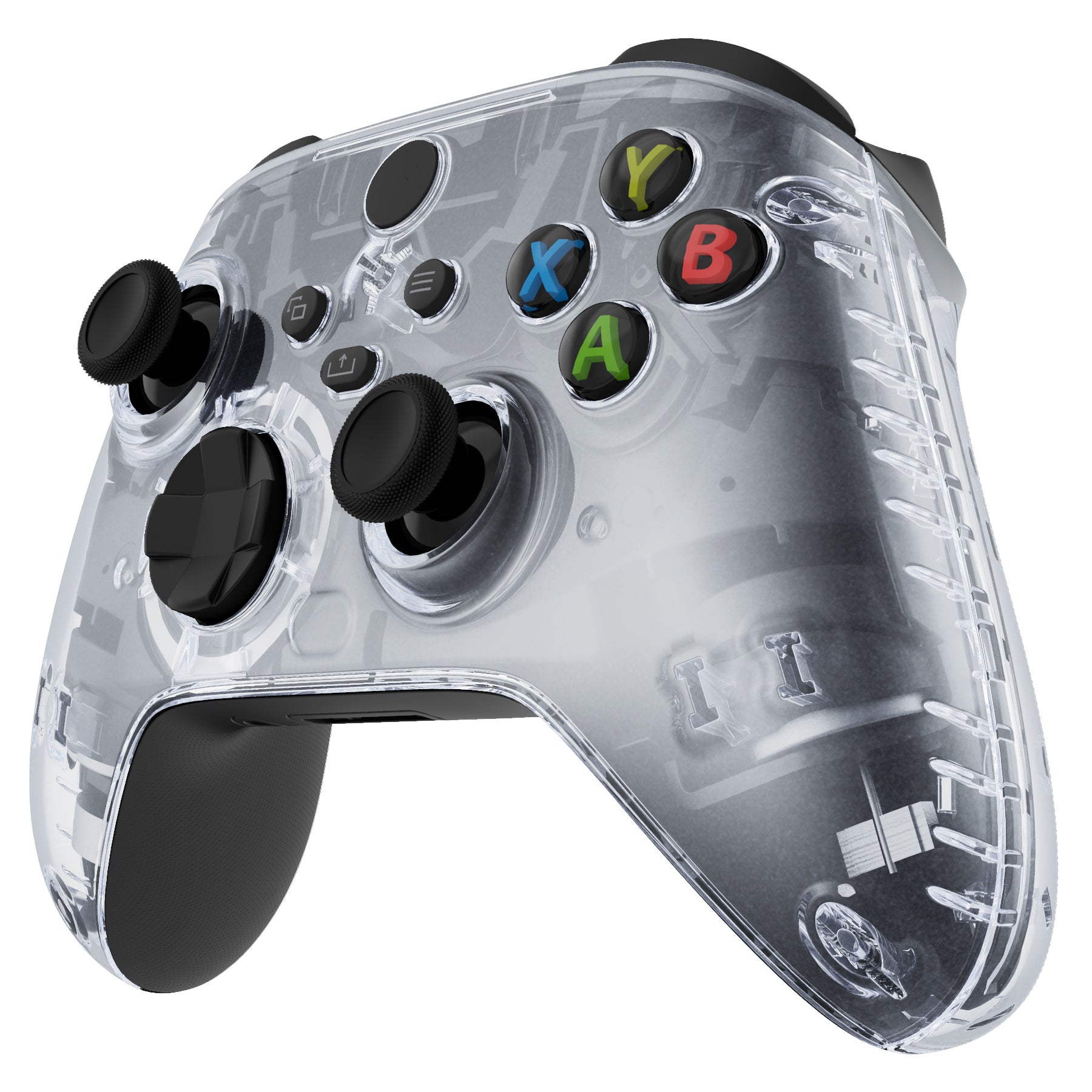 eXtremeRate Clear Replacement Shell for Xbox Series X/S Controller - Custom Side Rails & Front Housing Faceplate (Controller Not Included) - Perfect for Gaming, Customization & Repair