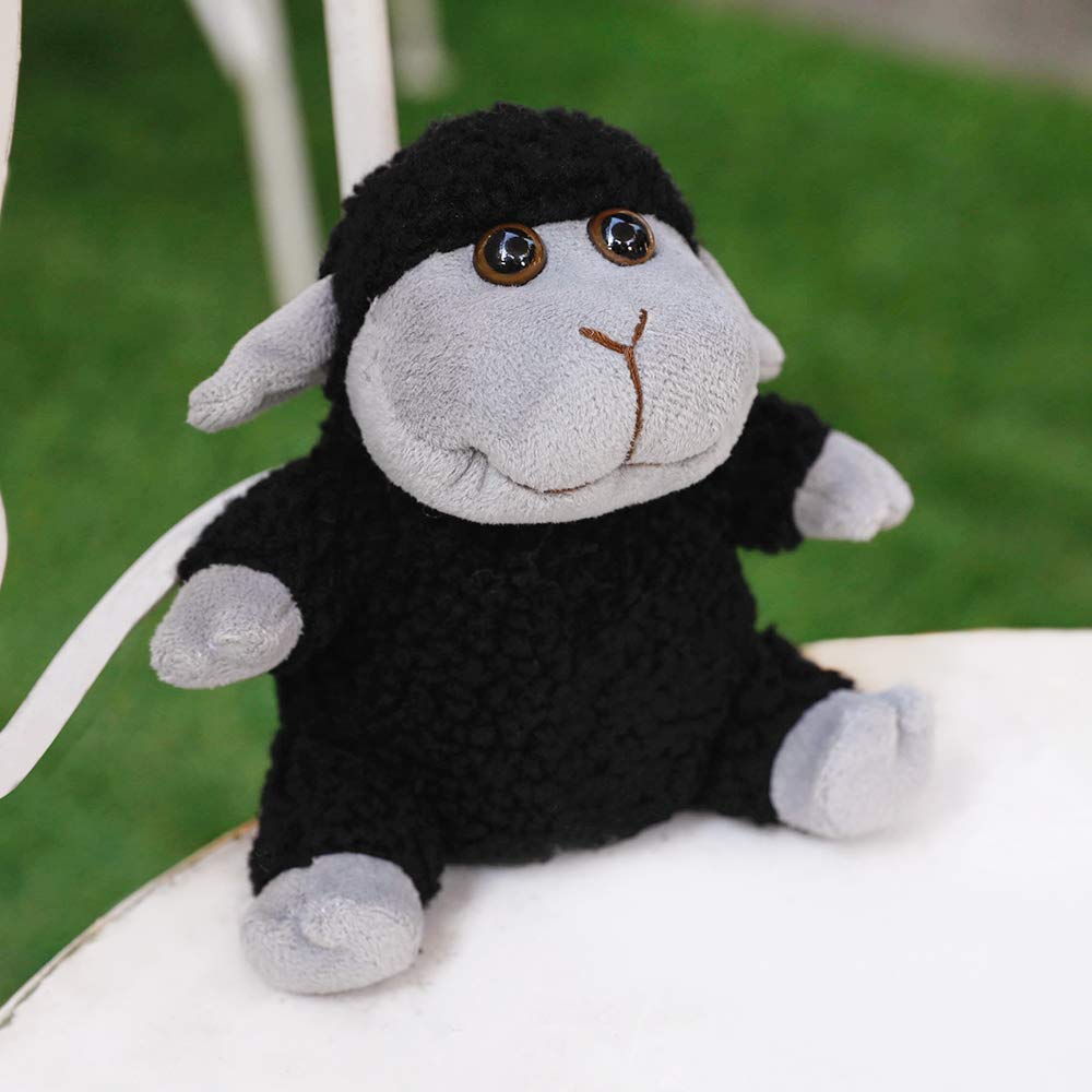 FRANKIEZHOU 3PCS Black Sheep Stuffed Animal Plush Toys - Sitting, Standing, Kneeling Lamb Decorations for Kids, Soft Plushie Gift for Boys & Girls | Nursery Decor, Birthday Present, Cuddly Companion