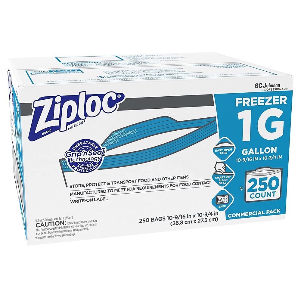 Ziploc Double Zipper Freezer Bags - Heavy Duty Storage Bags for Food, Meal Prep & Freezing - Airtight, Leakproof & BPA Free (Perfect for Kitchen Organization, Camping & Travel)