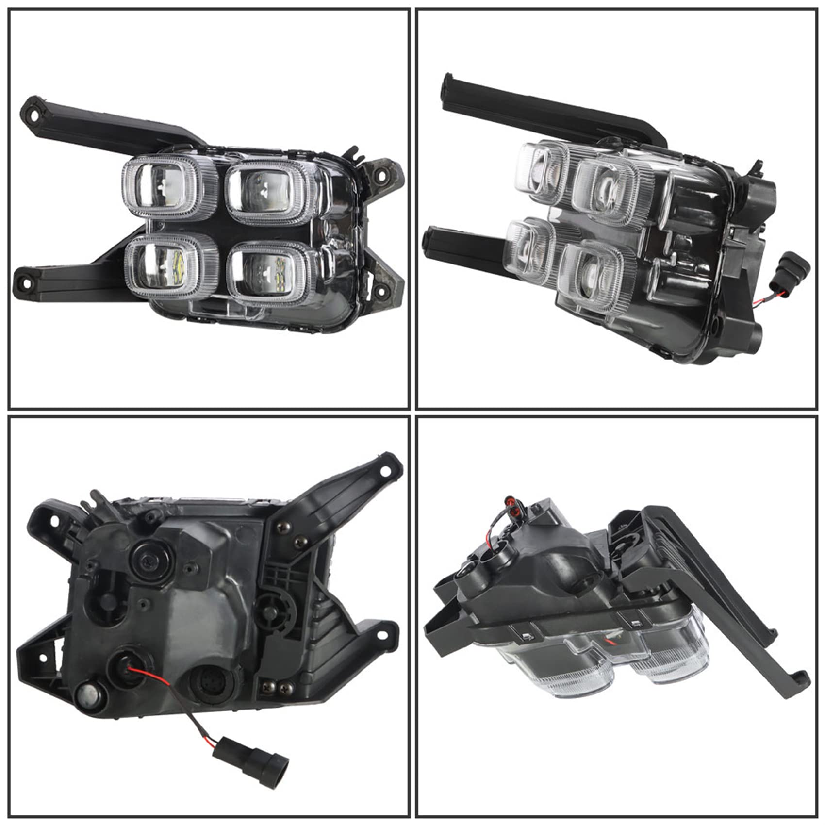 2017-2018 Kia Fog Light Replacement Kit - DRL LED Fog Lamps with Bezels for Passenger & Driver Side | Perfect for Night Driving, Off-Road & Bad Weather Conditions