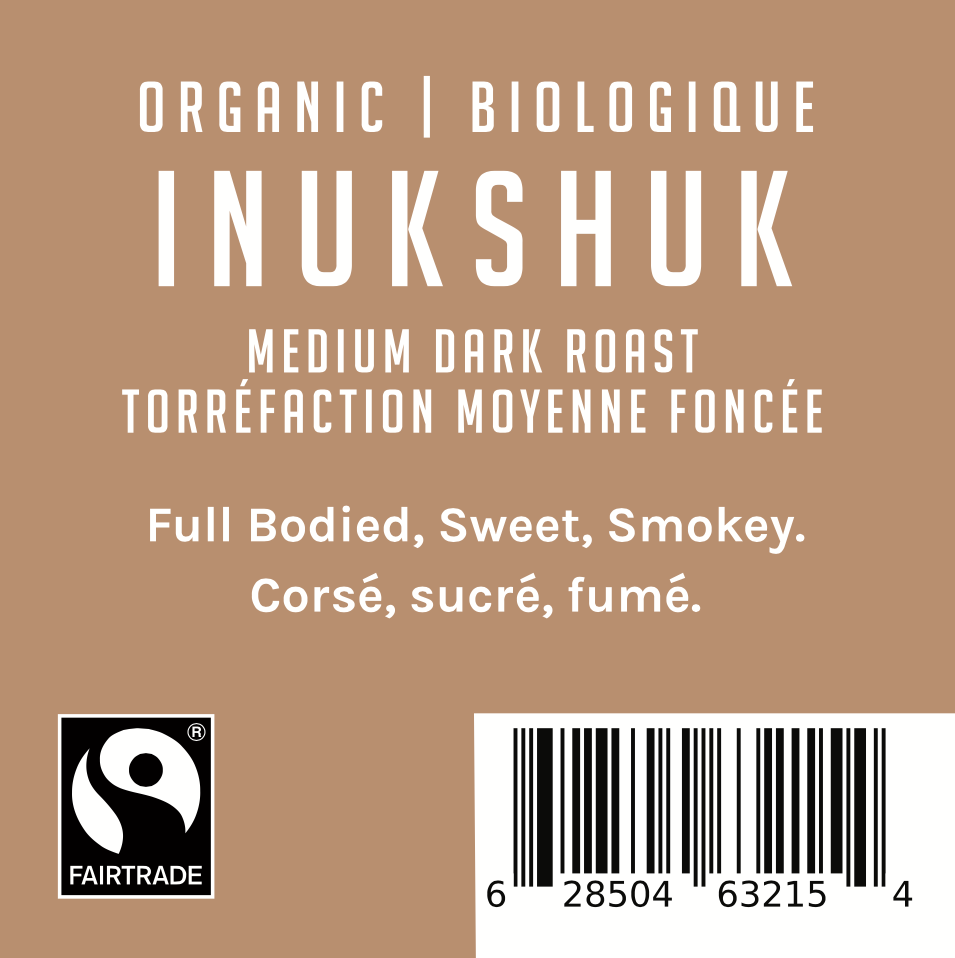 Birch Bark Inukshuk Fair Trade Organic Whole Bean Coffee - 12 oz Bag | Premium Dark Roast for Home Brewing, Office & Camping