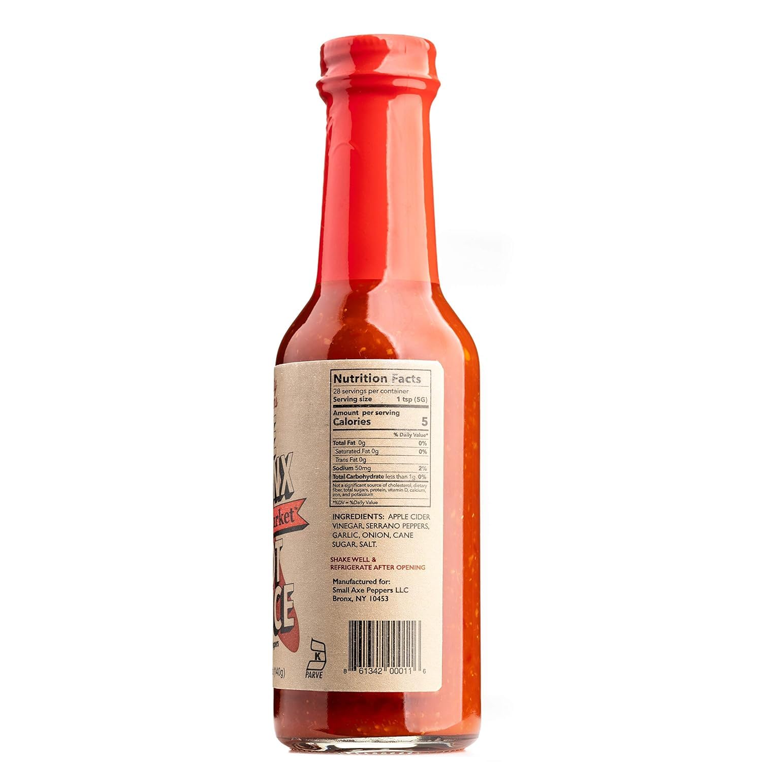 Small Axe Peppers The Bronx Red Hot Sauce - 5 oz Bottle | All Natural, Kosher, Non-GMO Ghost Pepper Hot Sauce | Featured on HOT ONES | Perfect for Wings, Tacos, Burgers & Spicy Food Lovers
