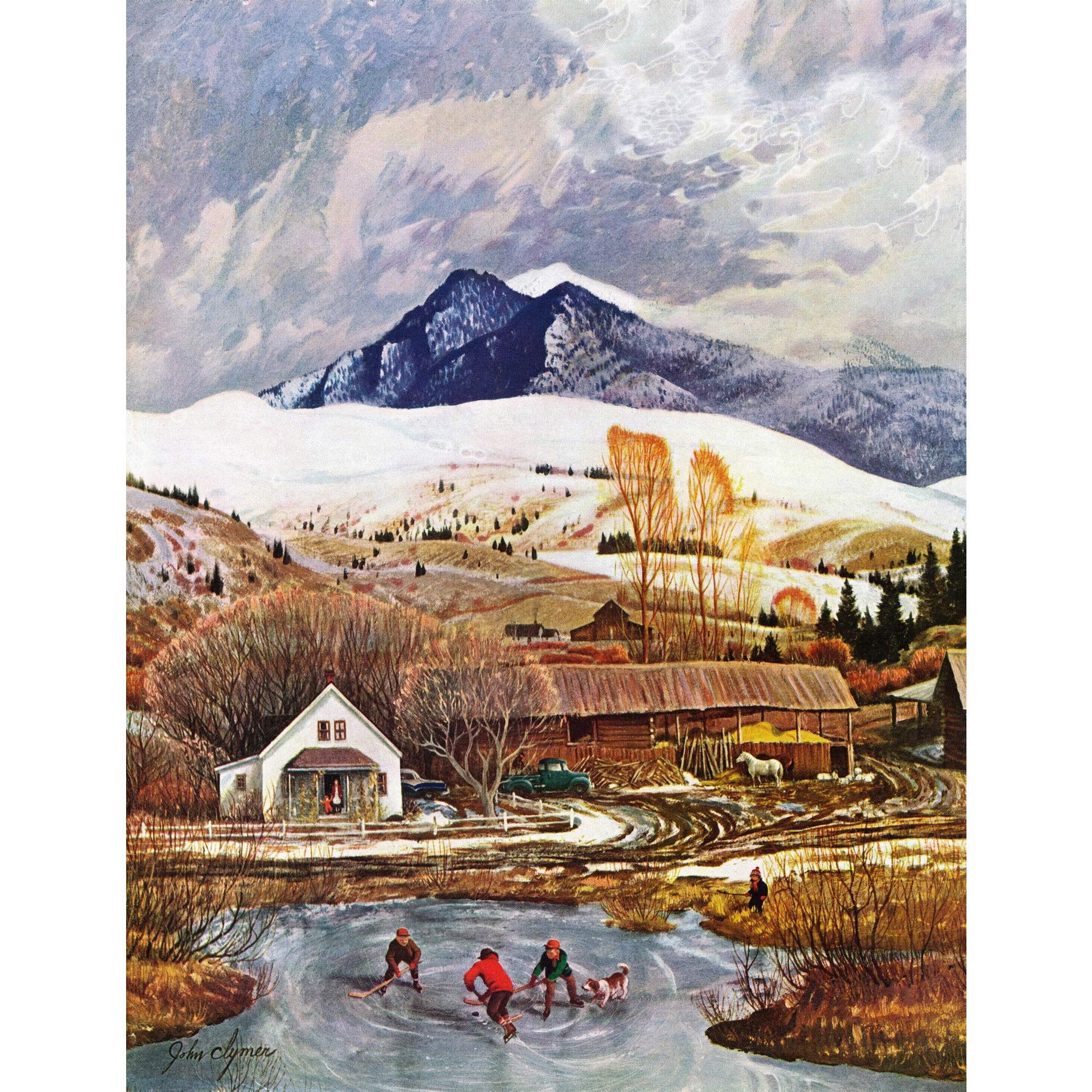Handmade Ice Hockey Print on Wrapped Canvas 30x39 - Marmont Hill Wall Art for Sports Lovers, Perfect for Man Cave, Game Room & Hockey Fan Decor