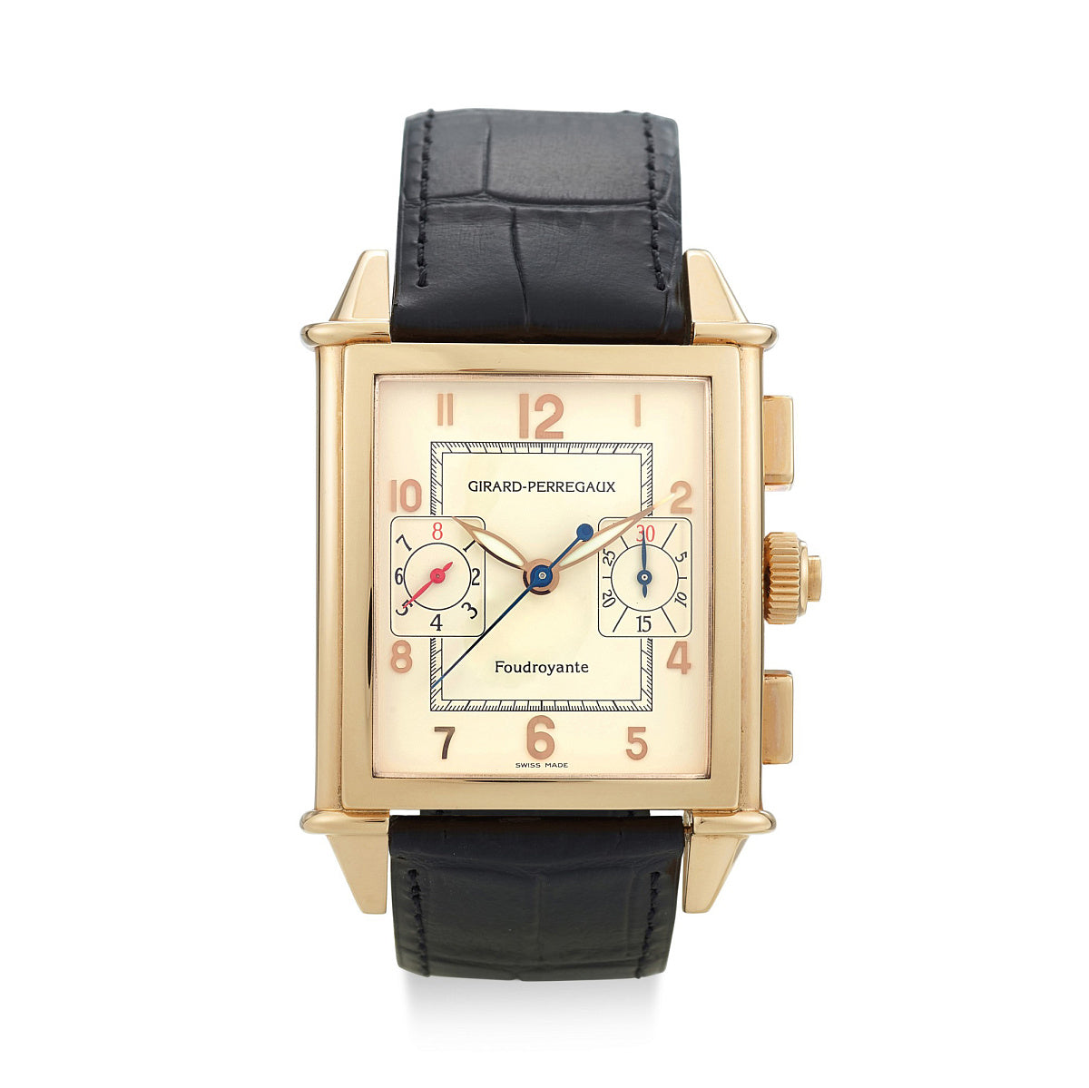 Vintage Girard Perregaux 1945 XXL Split Second Chronograph Foudroyante 18K Rose Gold Men's Luxury Watch - Perfect for Formal Events & Collector's Display
