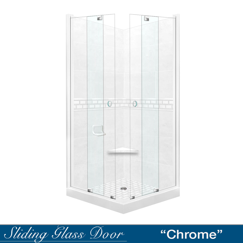 Natural Buff Sistine Stone & Subway Tile Corner Accent - DIY Shower Remodel Kit for Bathroom Renovation | Waterproof & Easy Installation for Showers, Backsplashes & Wet Areas