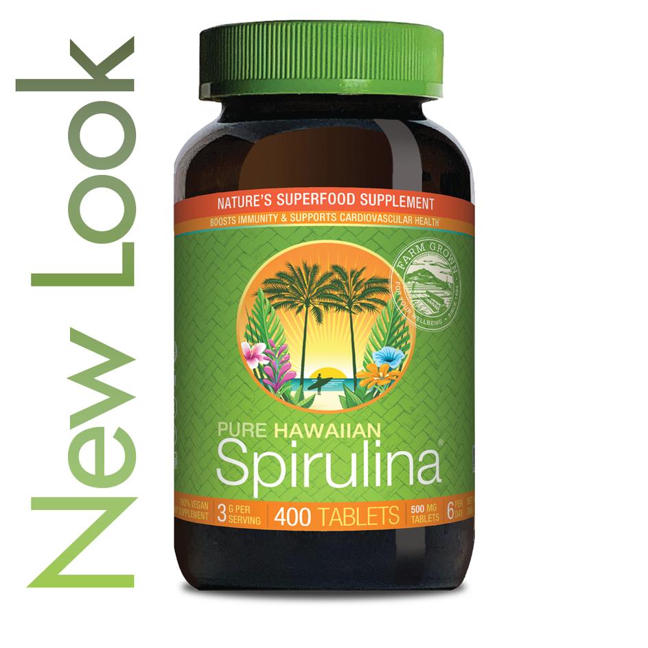 Pure Hawaiian Spirulina 400 Tablets - Premium Organic Superfood Supplement for Energy, Immunity & Detox - Perfect for Daily Wellness, Smoothies & Healthy Lifestyle
