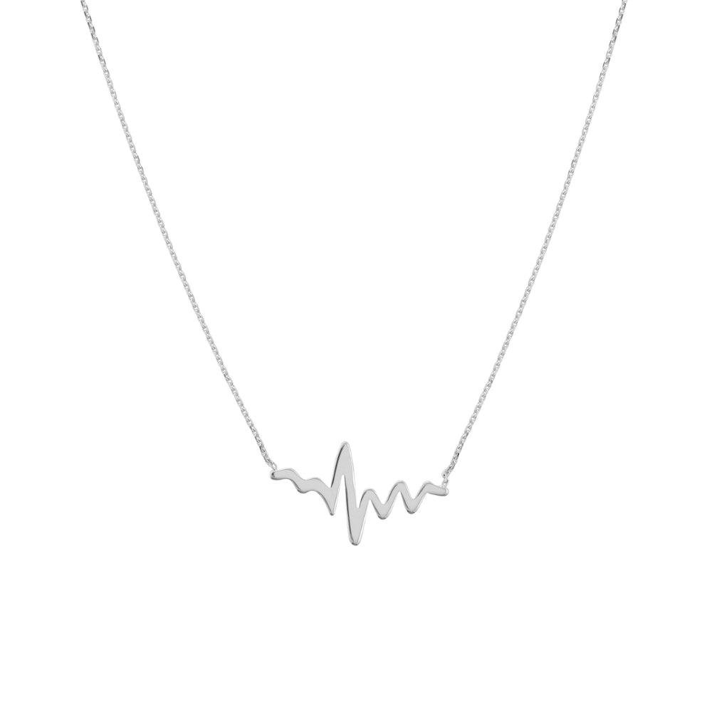 14K Gold Heartbeat Necklace for Women - Dainty Heartbeat Pendant Necklace, Minimalist Gold Jewelry Gift for Her - Perfect for Anniversaries, Valentine's Day & Everyday Wear