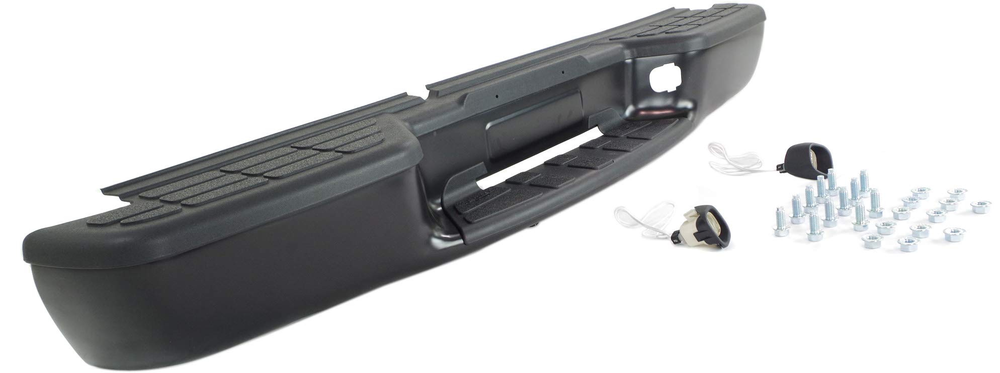 Garage-Pro Heavy Duty Step Bumper for 1998-2004 Chevy S10 Pickup | Powder Coated Black Steel Fleetside Bumper | Perfect for Towing, Loading & Off-Road Protection