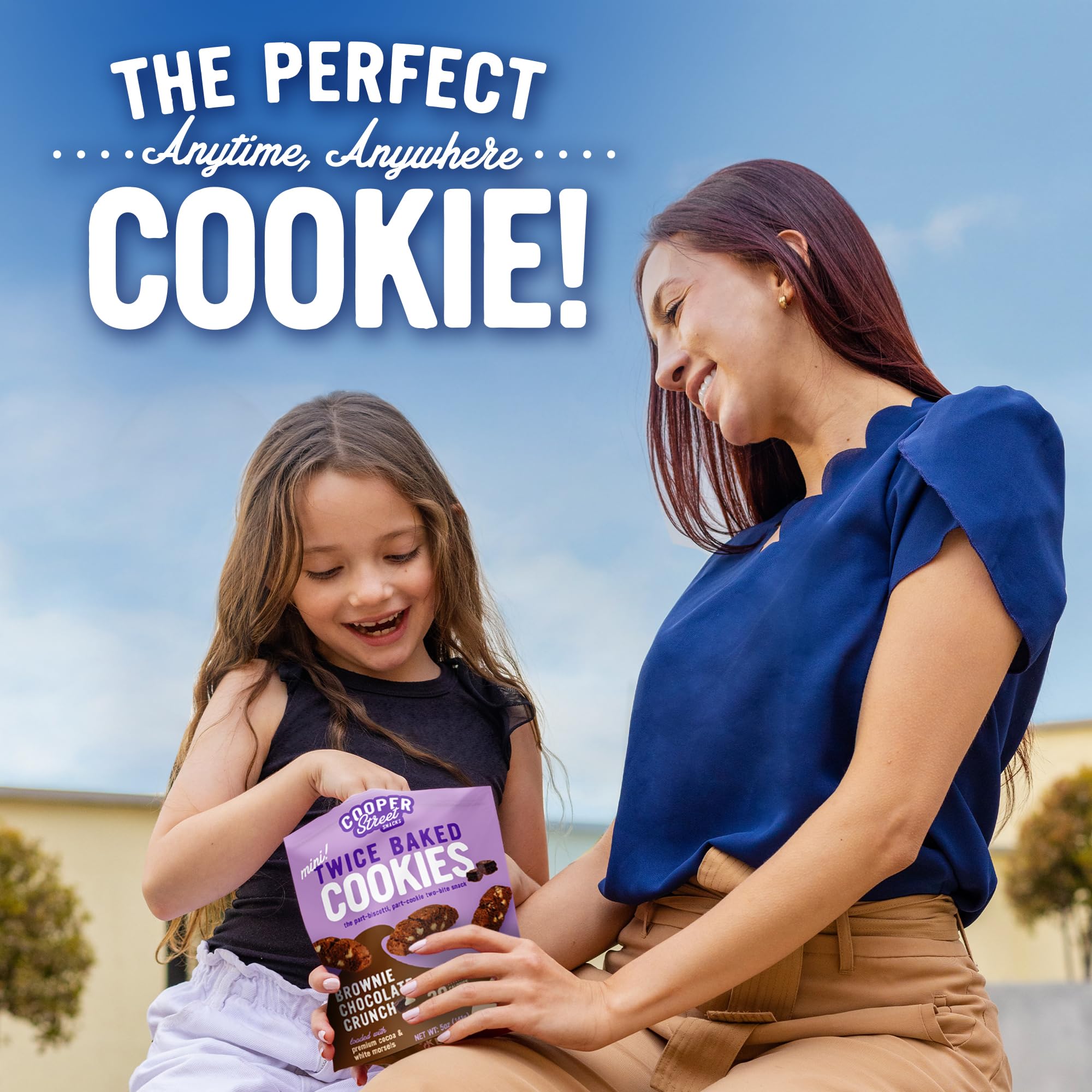 Cooper Street Twice Baked Brownie Chocolate Biscotti Cookies - Crunchy Italian Coffee Cookies | Low Calorie Kosher Snack for Adults & Kids | Dairy, Peanut & Soy Free (5oz) | Perfect with Coffee, Tea or as Dessert