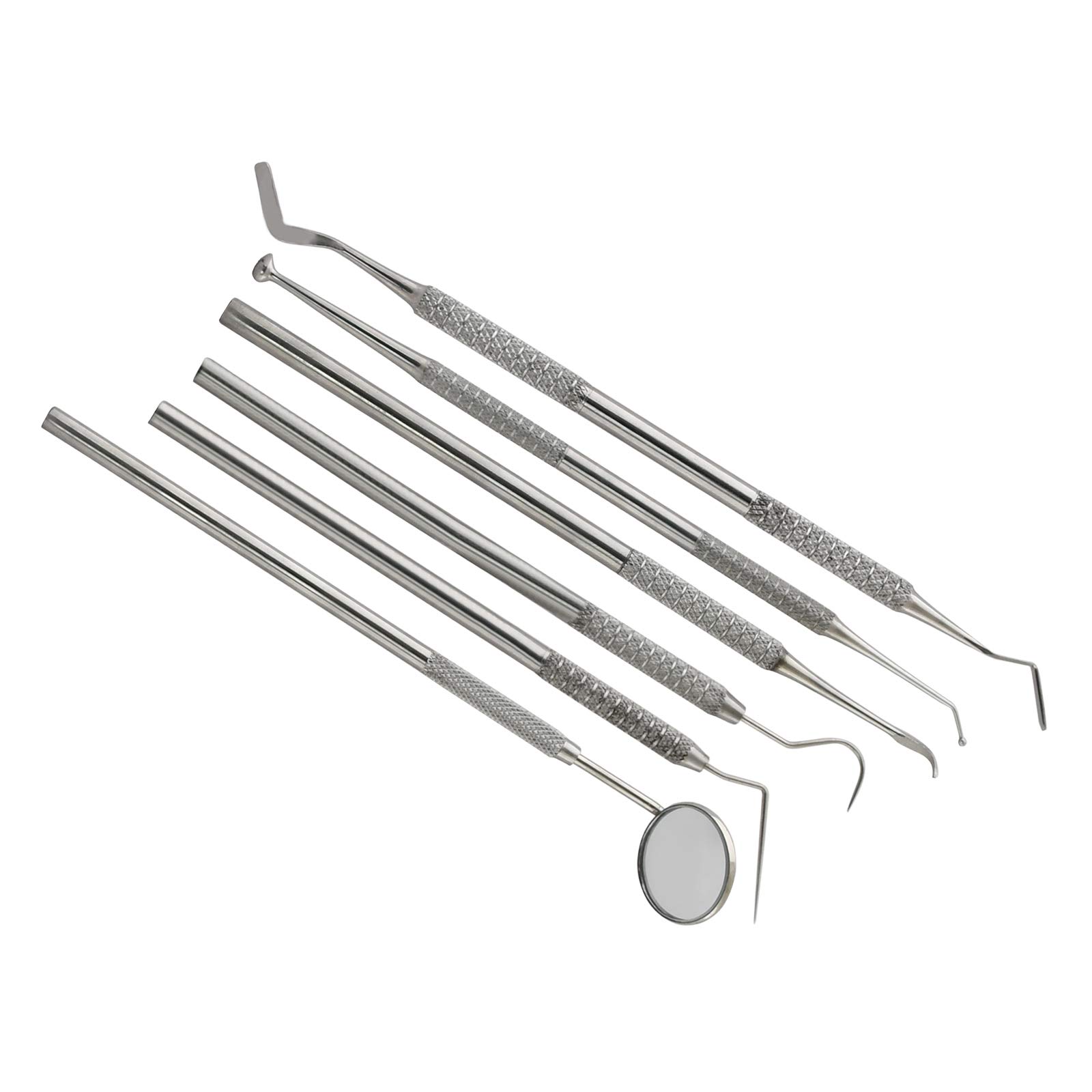 Upgraded 6-Piece Stainless Steel Dental Scaler Kit - Teeth Cleaning & Plaque Remover Tools for Home Oral Care