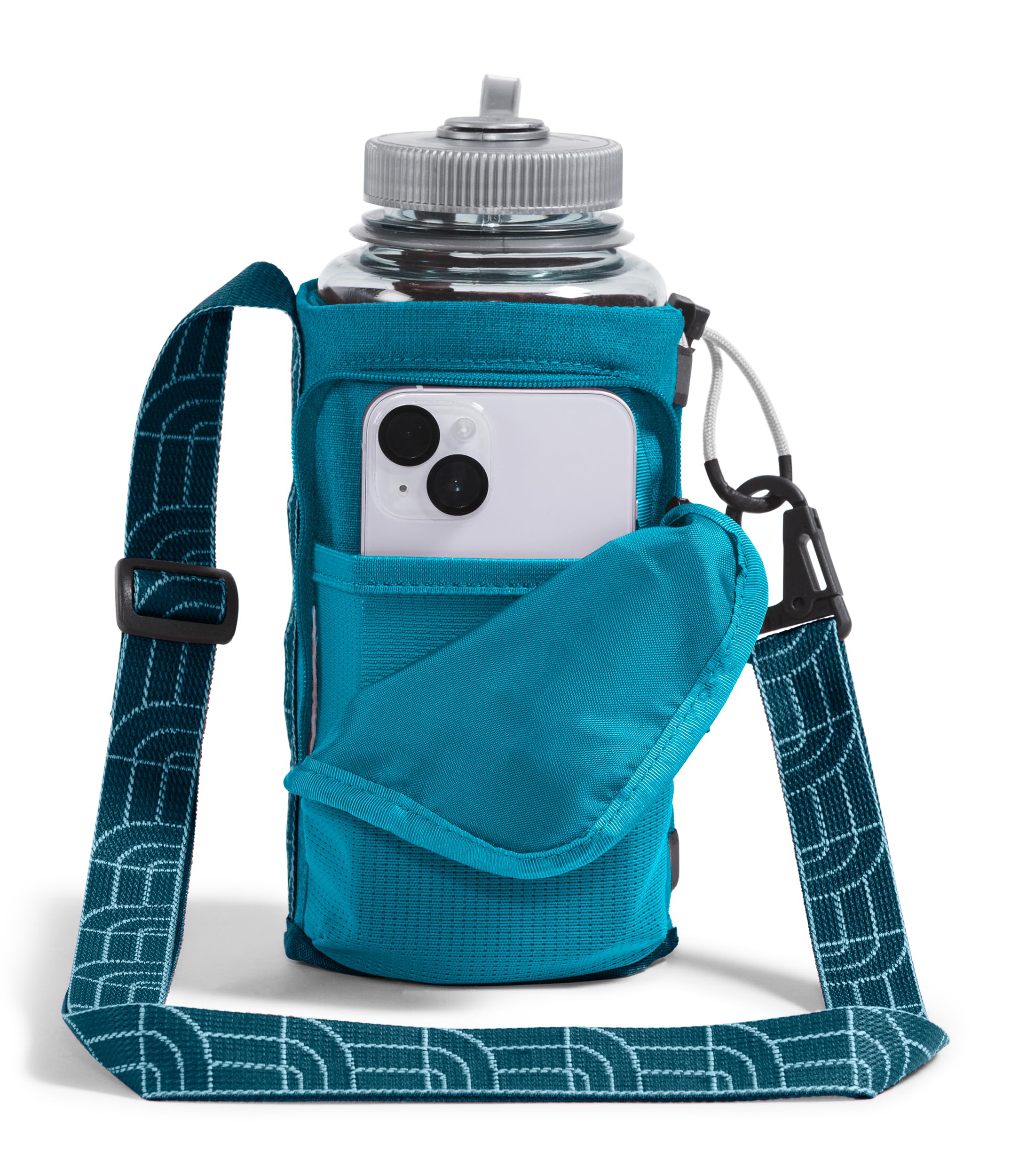 THE NORTH FACE Borealis Water Bottle Holder - Midnight Petrol/Alkaline Blue - Adjustable One Size - Perfect for Hiking, Running & Outdoor Adventures