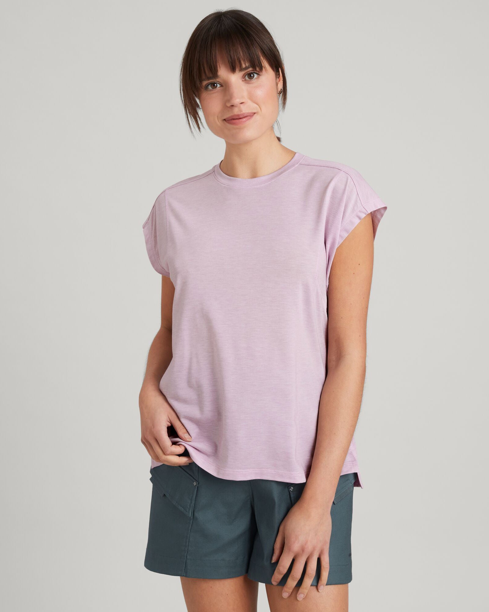WELL.DER.NESS Women's Short Sleeve T-Shirt - Soft Cotton Lupin Field Print Top for Casual Wear, Summer Outfits & Everyday Comfort