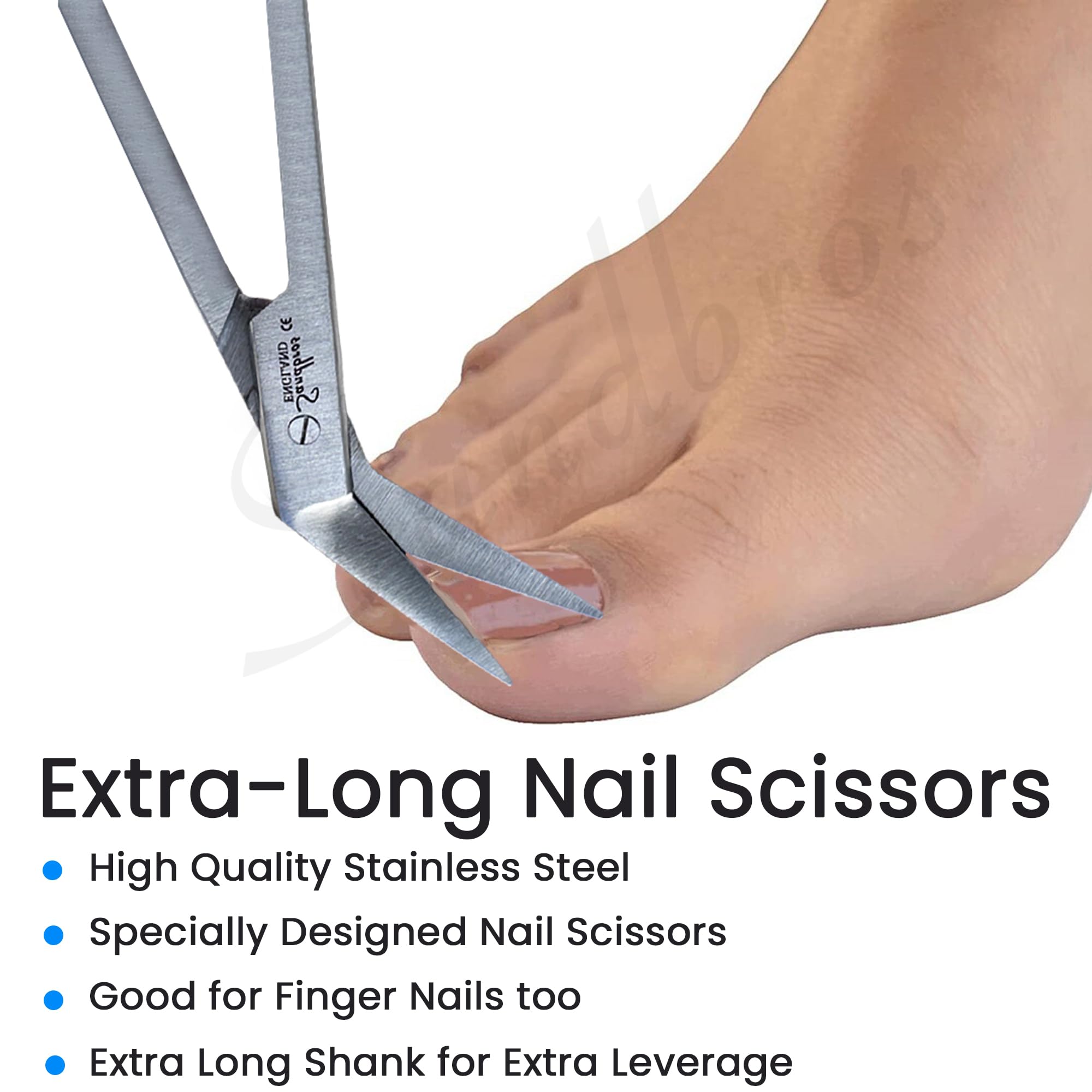 Long Handle Toenail Clippers for Thick Nails & Ingrown Toes - 7.5