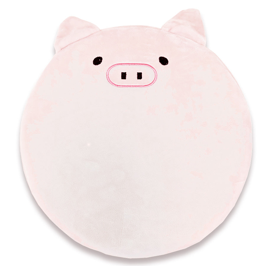 Round Memory Foam Pig Themed Pillow | Olivia The Pig Cute Plush Pillow for Kids Bedroom, Nursery Decor & Gift Idea