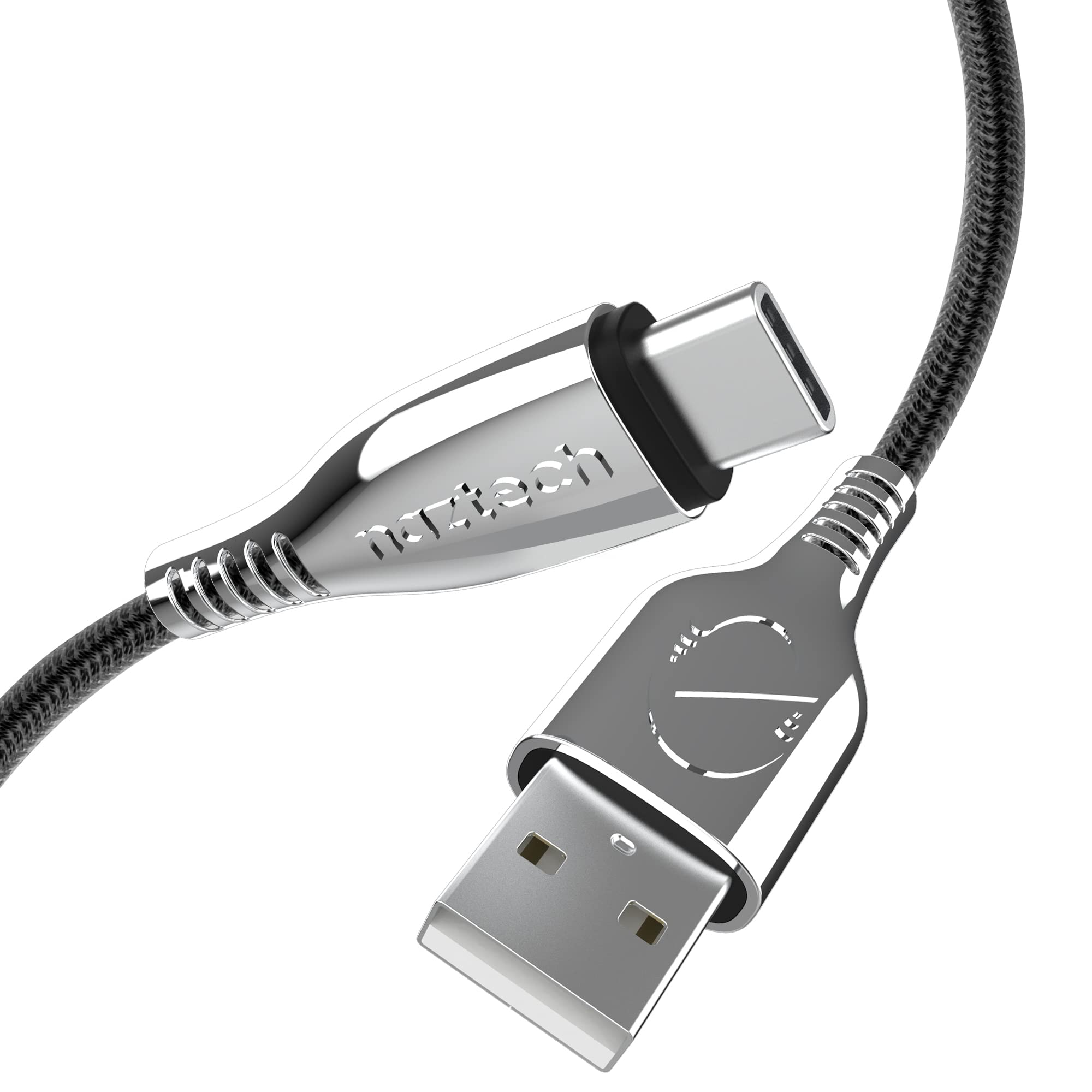 Naztech 6ft USB-C to USB Fast Charger Cable - High-Speed Charging & Data Sync for iPhone 15, Galaxy S24/S23/S22, iPad, MacBook & More (Black) | Perfect for Home, Office & Travel Charging Needs