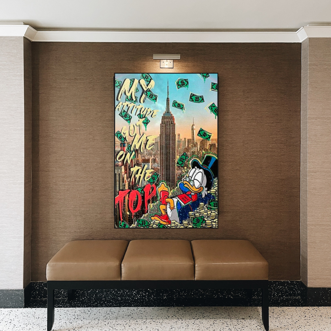 Uncle Scrooge McDuck Canvas Wall Art - Disney Duck Cartoon Painting - Perfect for Bedroom, Living Room & Office Decor