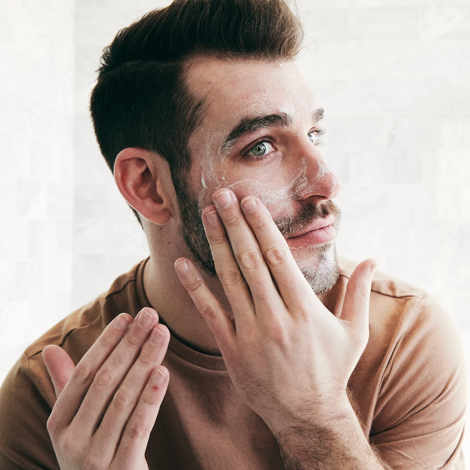 Brickell Men's Daily Essential Face Care Set - Natural & Organic Facial Cleanser & Moisturizer Lotion for Men | Hydrating & Refreshing Skincare Routine | Perfect for Morning & Night Use