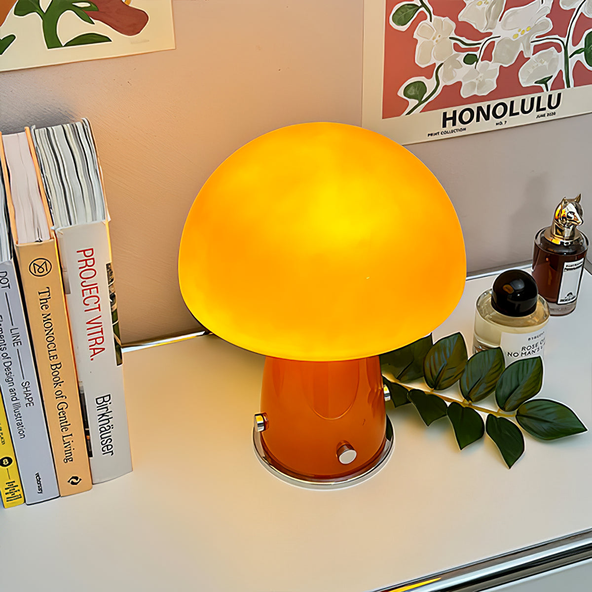Mushroom Table Lamp - Modern LED Night Light for Bedroom, Nursery & Living Room - Soft Warm White Light, USB Powered, Decorative Ambient Lighting for Home Decor