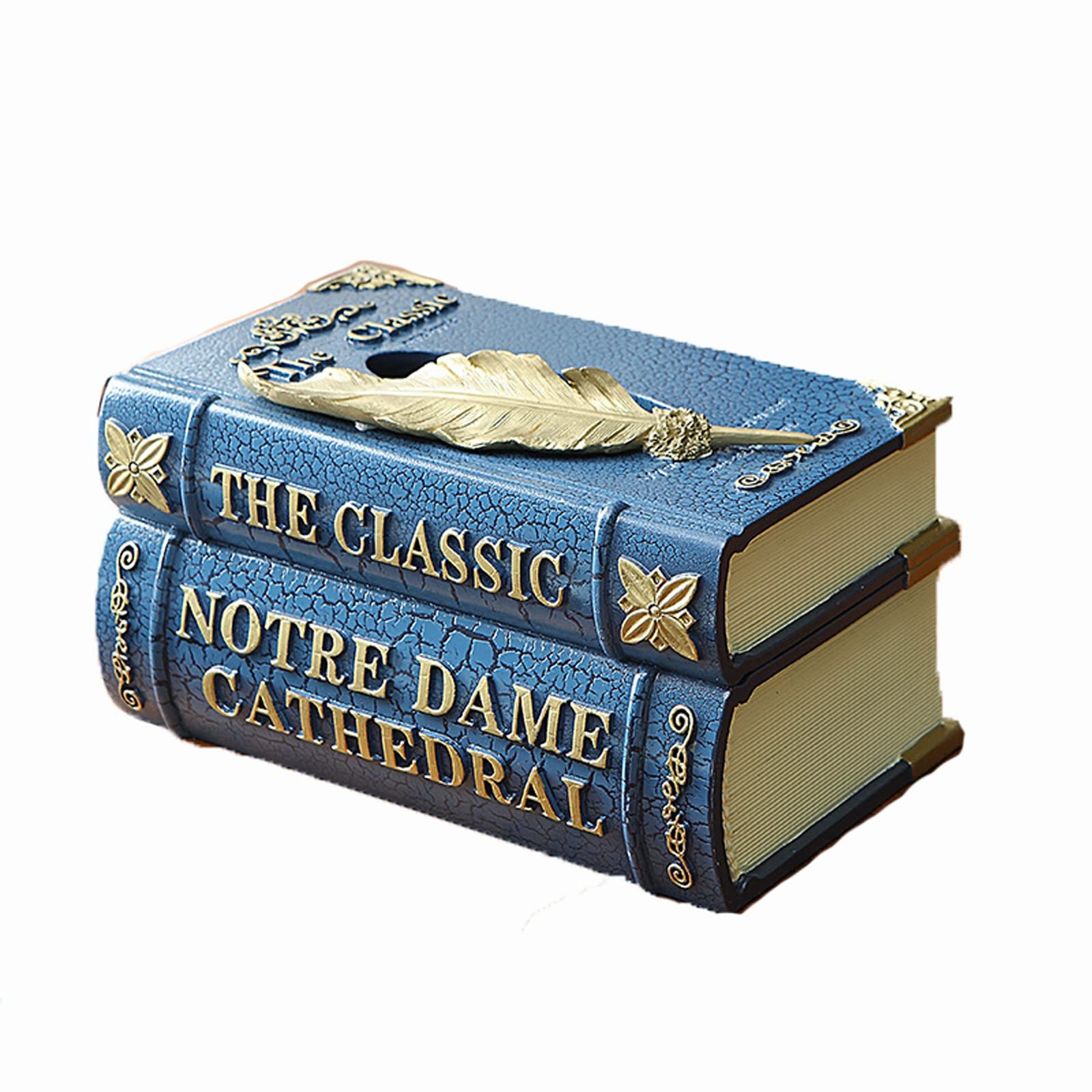 Vintage Book-Shaped Tissue Box Cover - Classic Retro Rectangular Tissue Holder Dispenser for Home, Bathroom, Office & Car | Decorative Napkin Holder for Living Room, Kitchen & Bathroom Decor