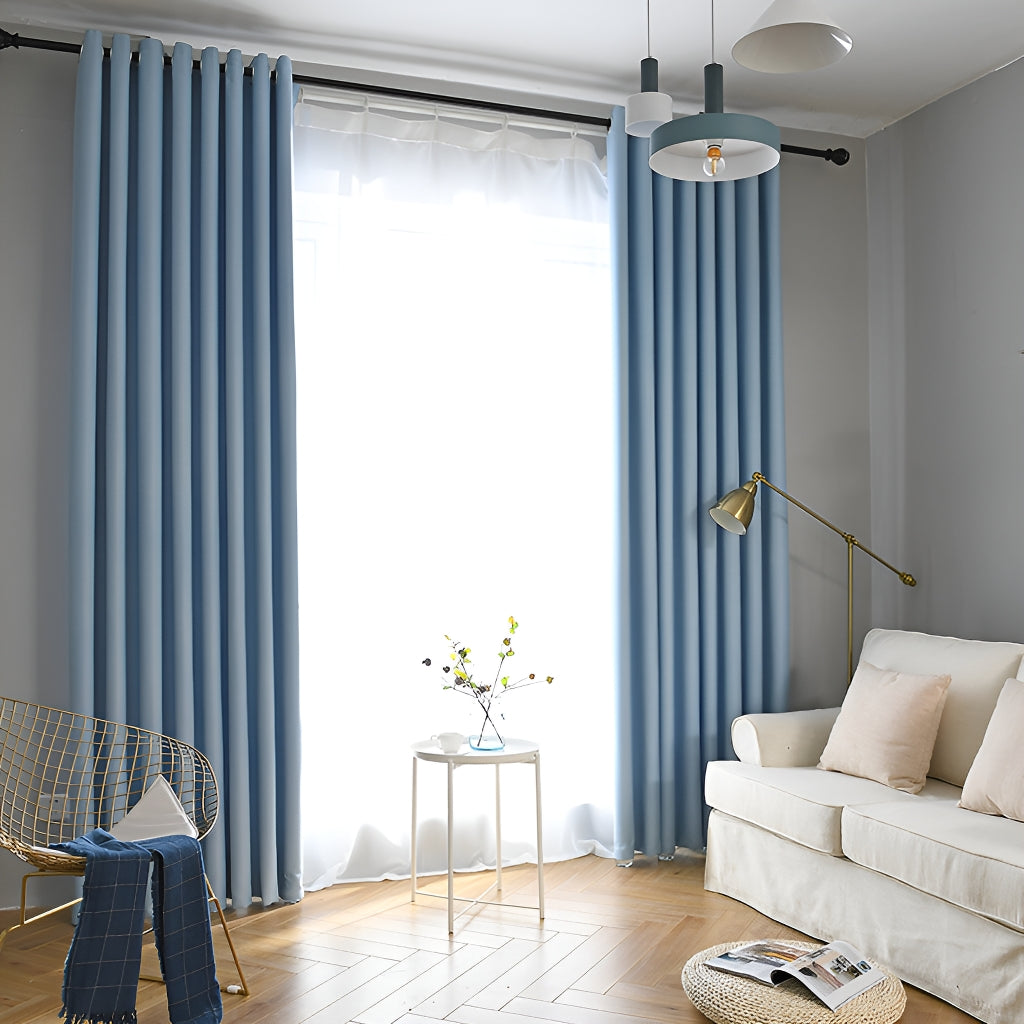 Presley Polyester Minimalist Soundproof Blackout Custom Curtains - Thermal Insulated Window Drapes for Bedroom, Living Room & Home Theater