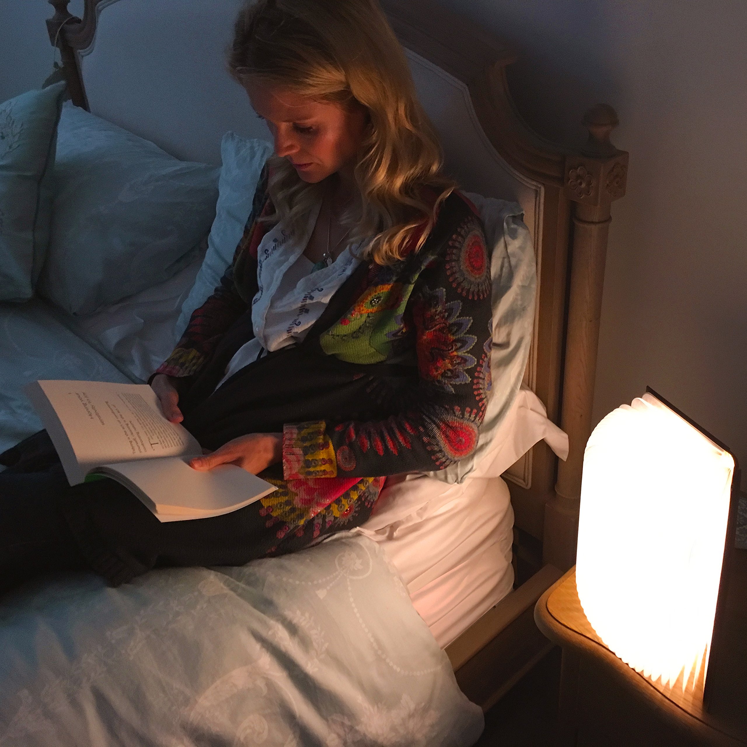 KleverCase 360° Rechargeable Book Cover Reading Lamp - Magic Theme Night Light for Desk & Bedside (Large Size, White Light) | Perfect Gift for Book Lovers & Reading in Bed