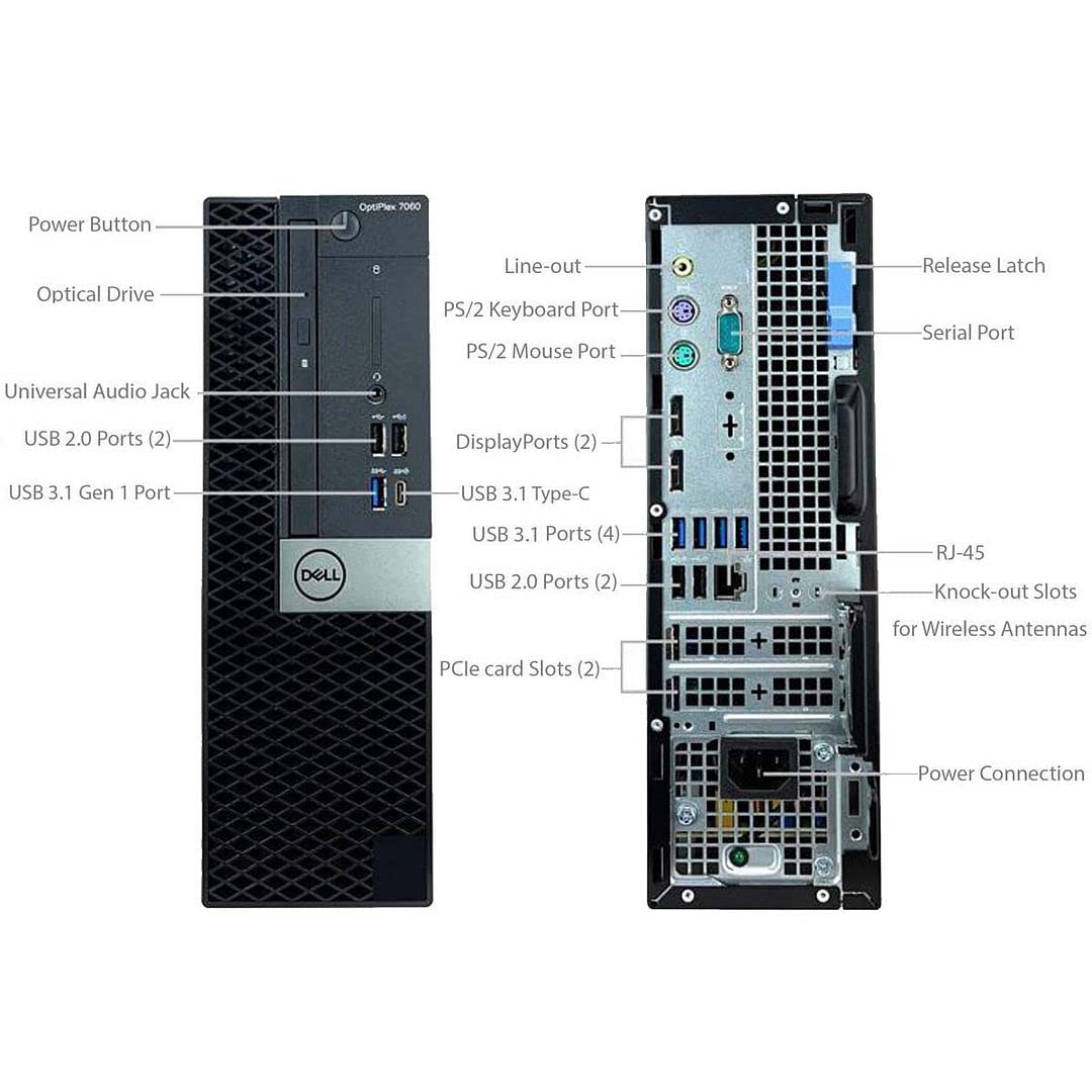 Renewed DELL Optiplex 7060 SFF Business Desktop PC - Intel 8th Gen i7-8700 6-Core Processor, 16GB DDR4 RAM, 1TB NVMe M.2 SSD, WiFi & Bluetooth, Windows 11 Pro | Includes Wireless Keyboard & Mouse | Perfect for Office Work, Home Computing & Small Business Use