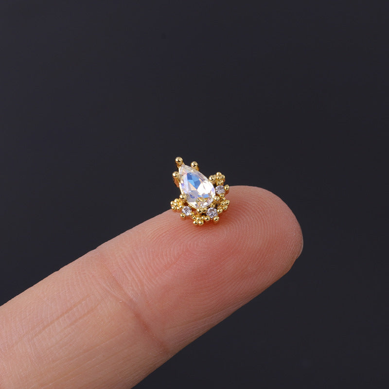 20G Cartilage Dainty Tiny Stud Earrings with Opal Gemstone | Minimalist Jewelry for Women | Perfect for Everyday Wear, Parties & Gifts