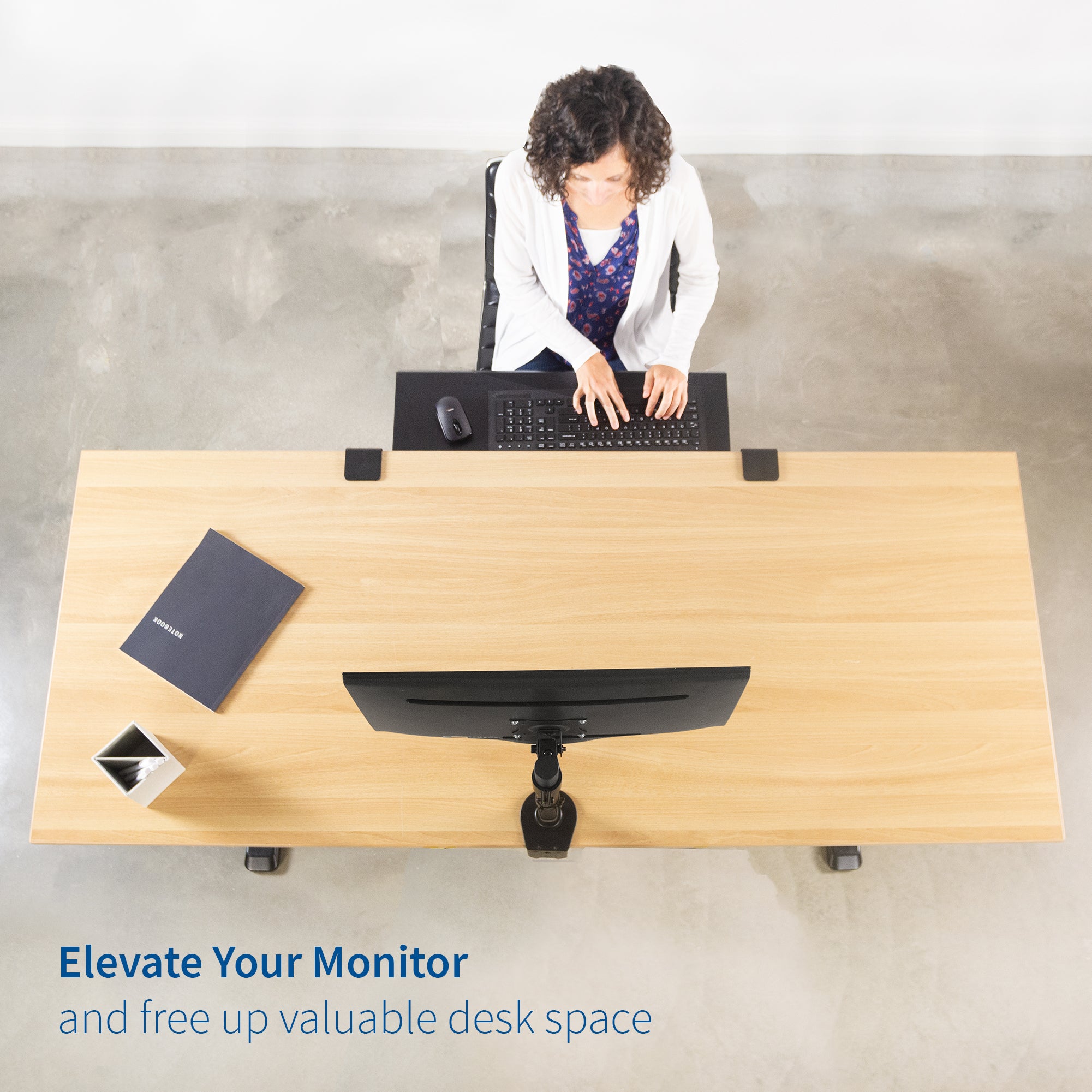 Single Monitor Desk Mount Stand - Adjustable VESA 75x75/100x100 Bracket for 13-32 Inch Screens - Perfect for Home Office, Gaming & Workspace Setup