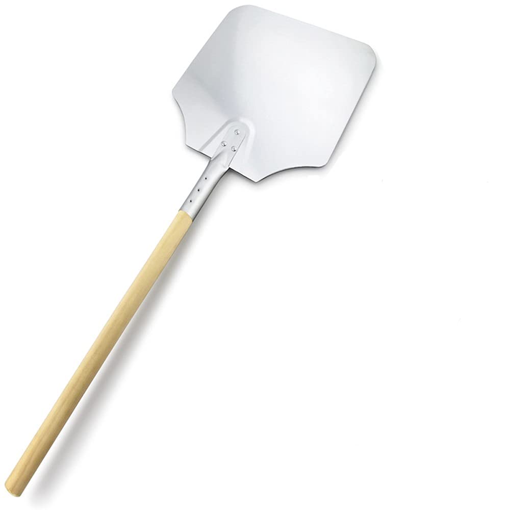 **JYDQM 58-66cm Aluminum Pizza Peel with Wooden Handle - Professional Pizza Shovel, Cake Lifter & Cheese Cutter - Perfect for Baking, Serving & Outdoor BBQ (Size: 66cm)**