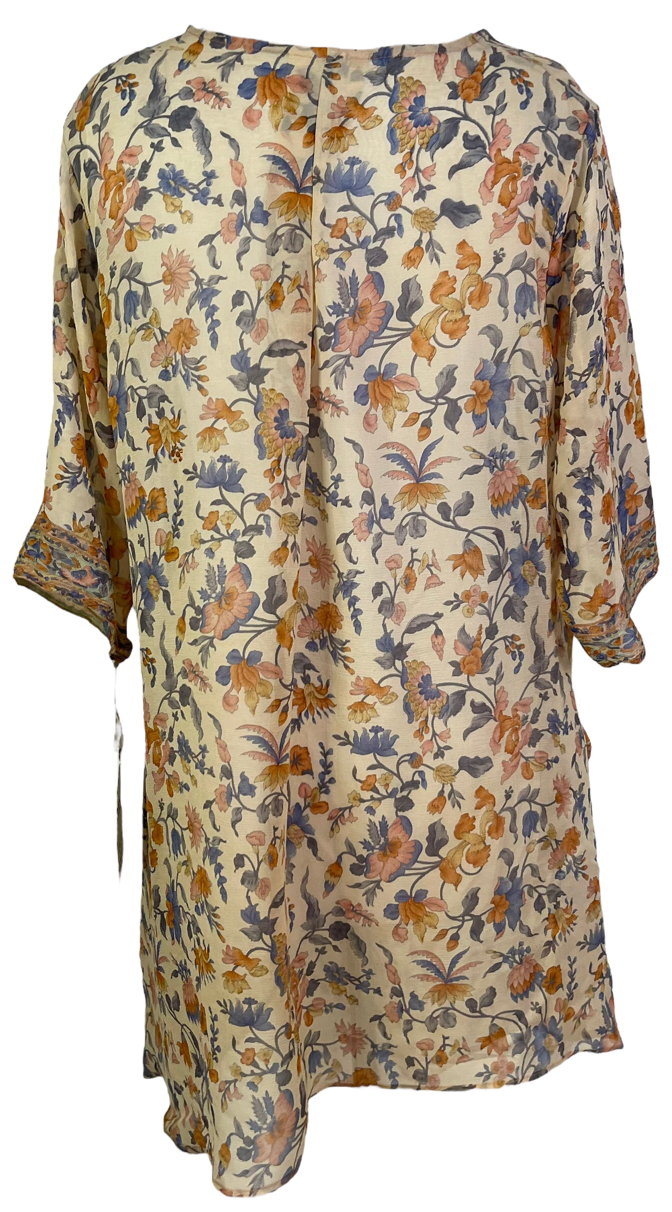 PRCH6043 Wabi Sabi Pure Silk Tunic Dress with Pockets - Elegant Sheer Blouse for Casual Wear, Office, and Special Occasions
